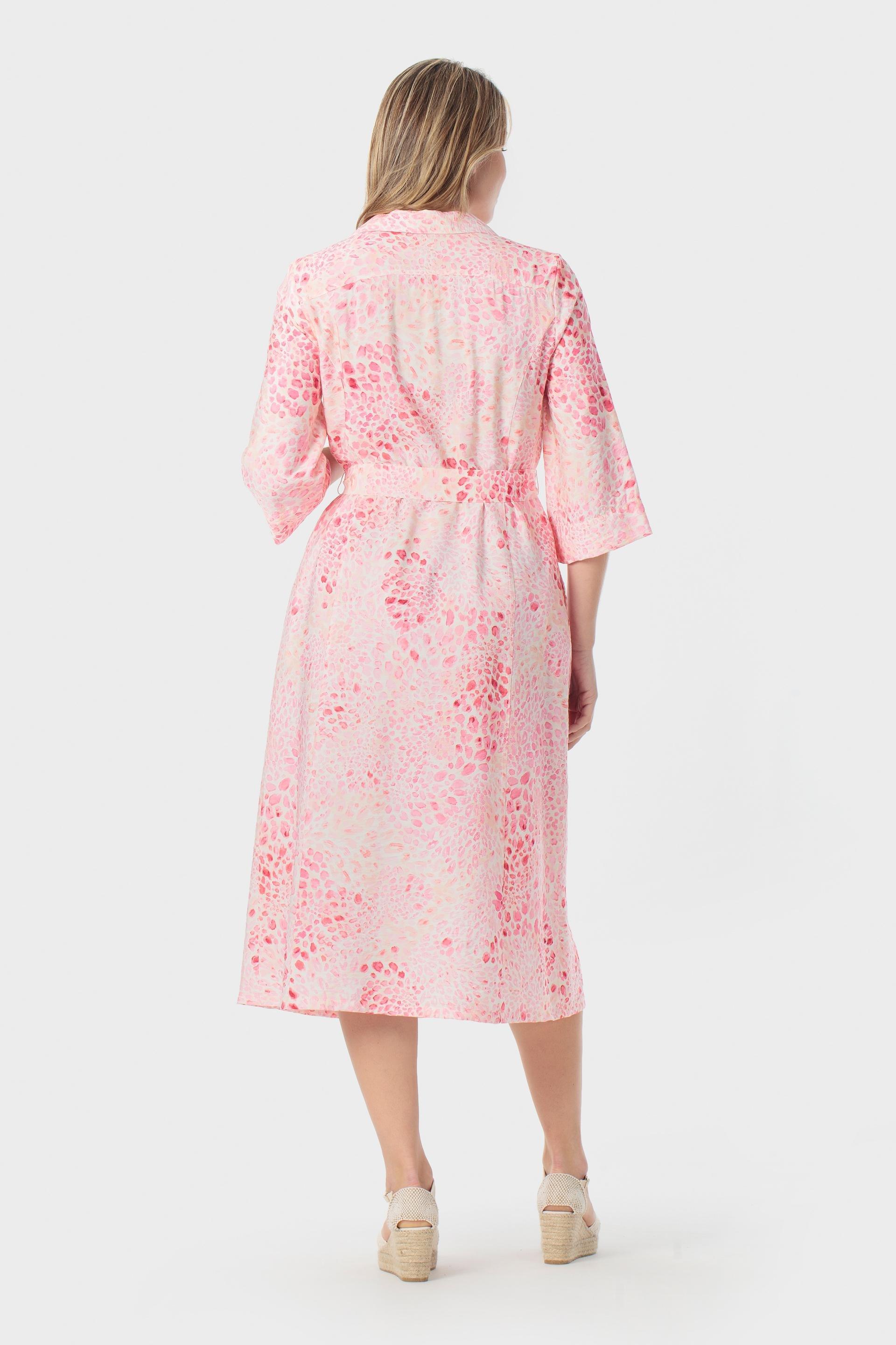 فستان قميص وردي بنقشة مميزة, Pink Bubble Gum, large image number 1