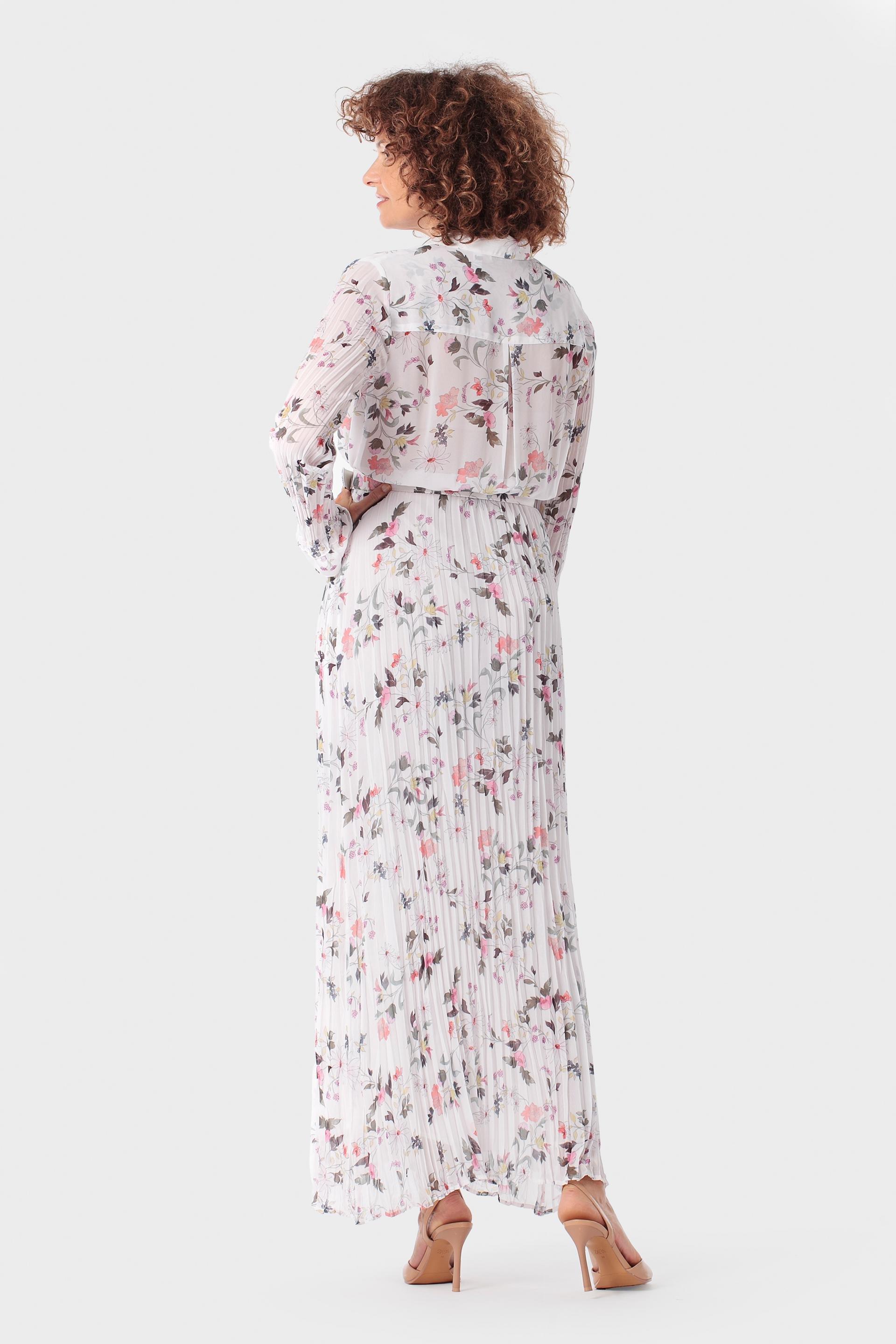 White Floral Print Dress, Pink, medium