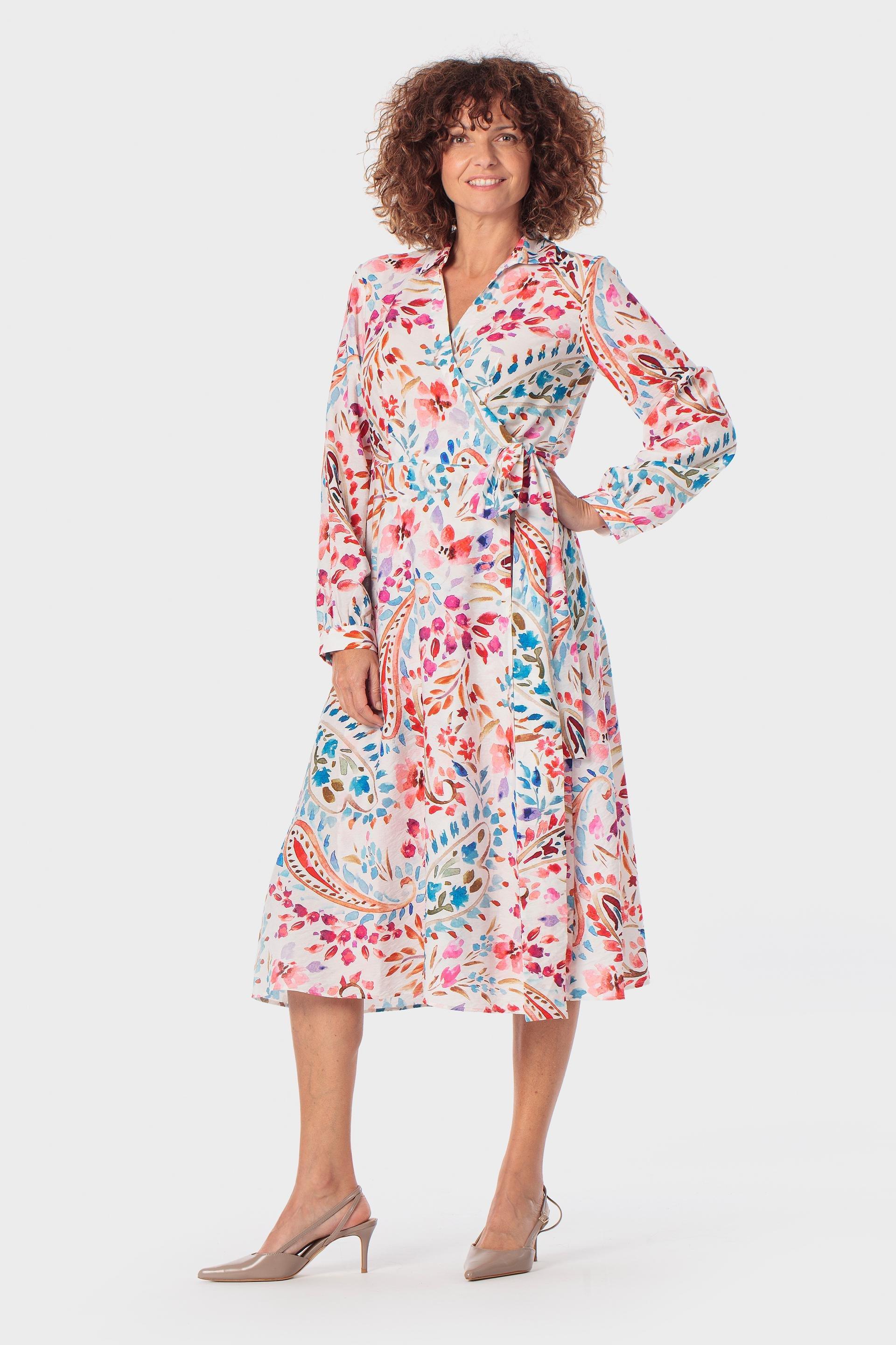 فستان وردي بنقشة كشمير, Fuchsia, medium