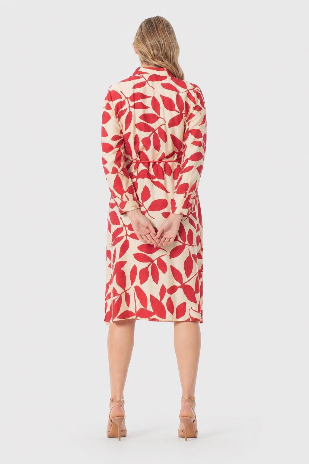 Red Printed Dress, Red, medium