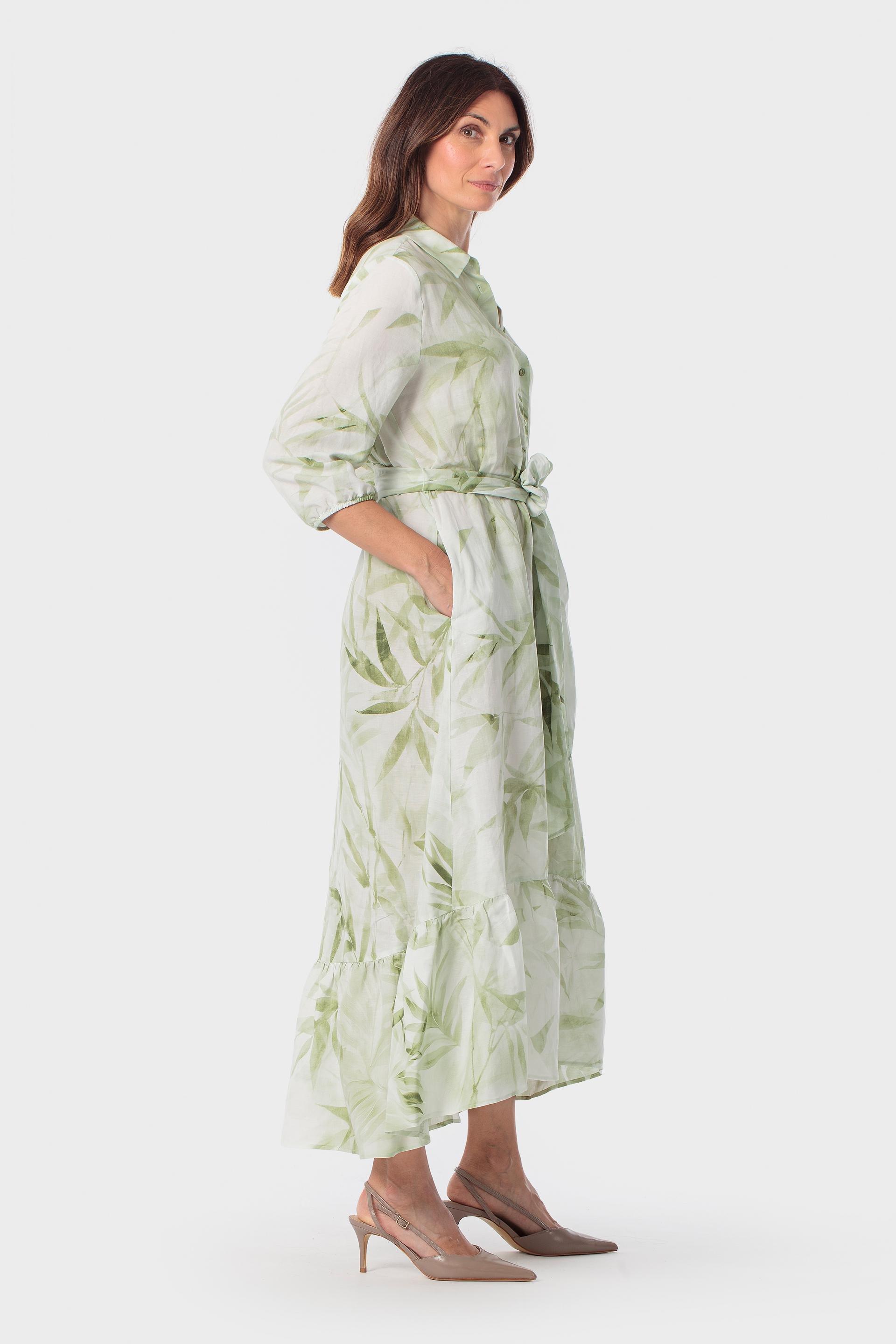 Green Leaves Print Dress, Green Fern, large image number 0