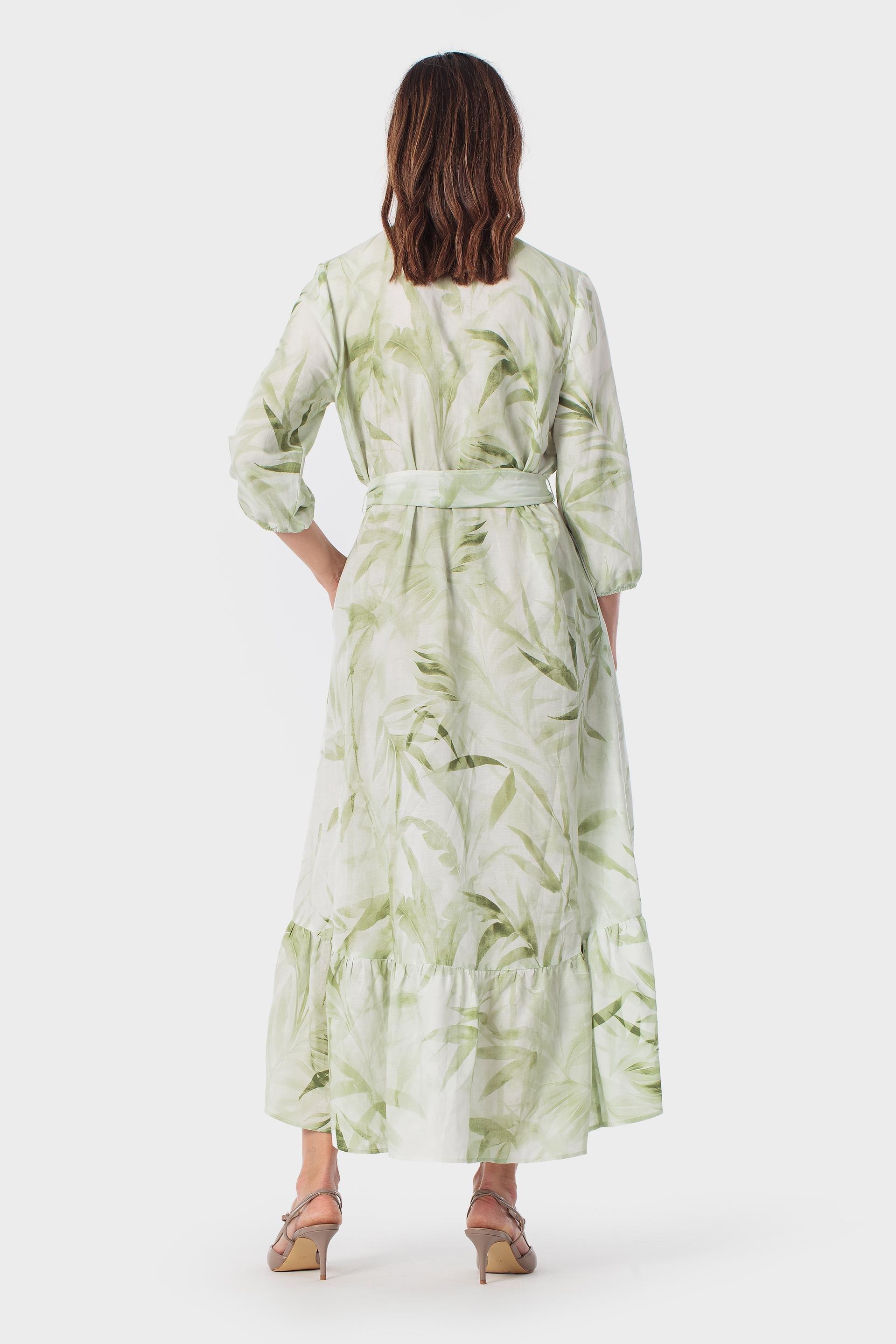 Green Leaves Print Dress, Green Fern, large image number 2
