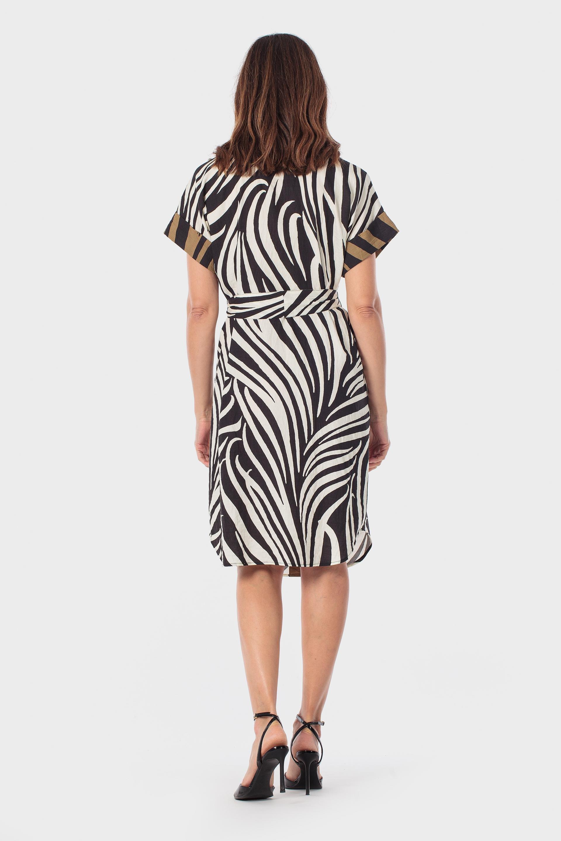Black Printed Dress, Black, large image number 1