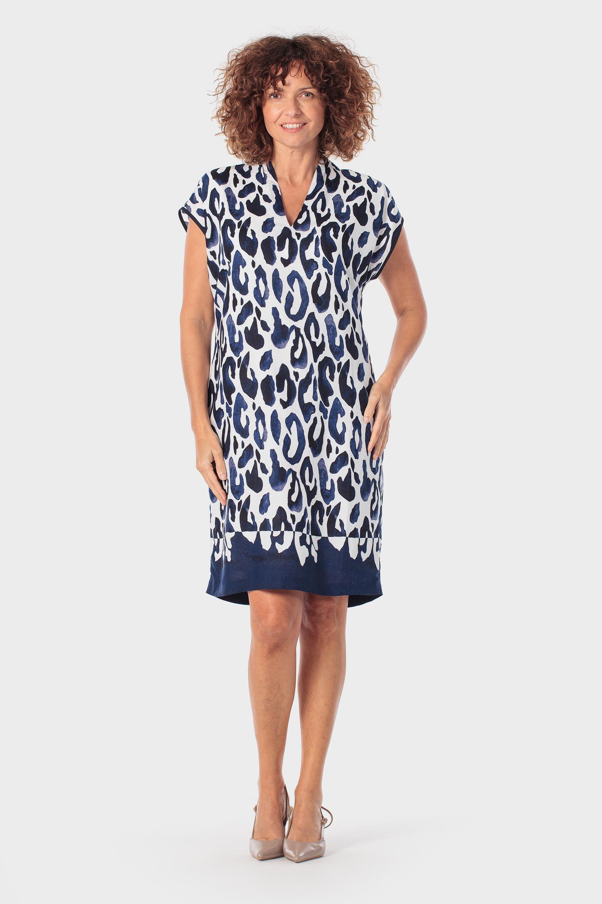Navy Printed Dress, Blue Navy, medium