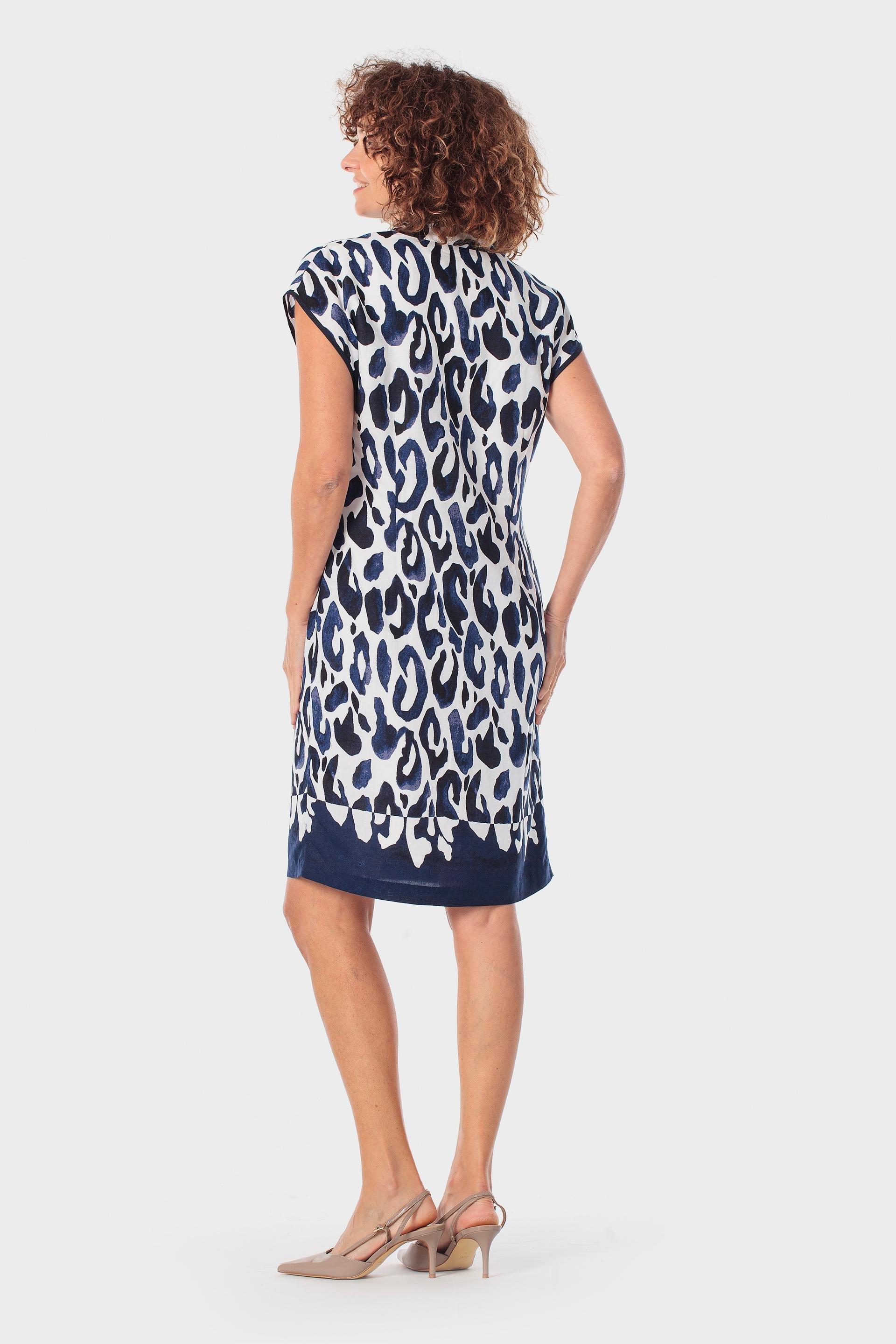 Navy Printed Dress, Blue Navy, medium