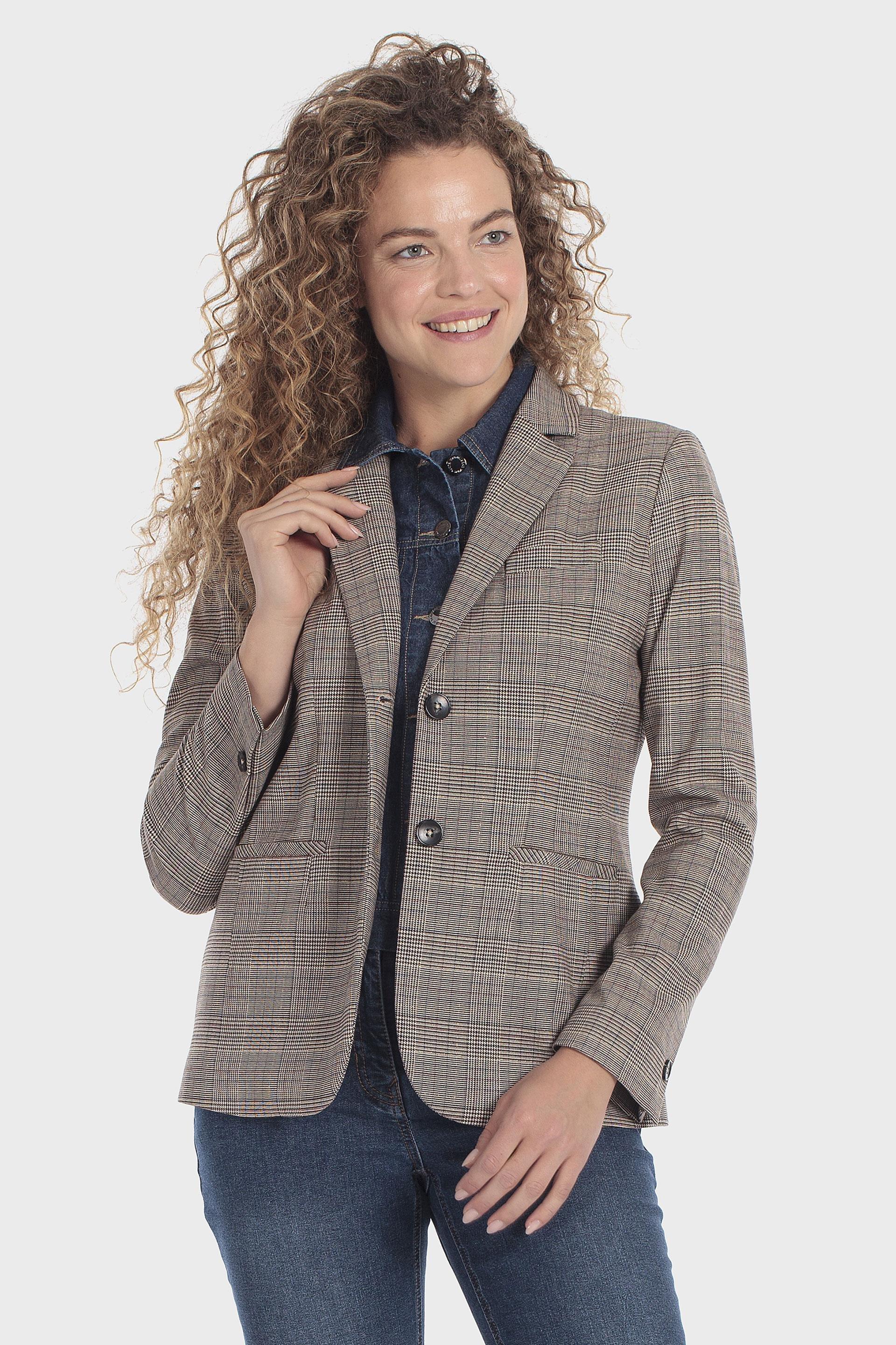 Prince of Wales Check Blazer Beige, Beige, large image number 0