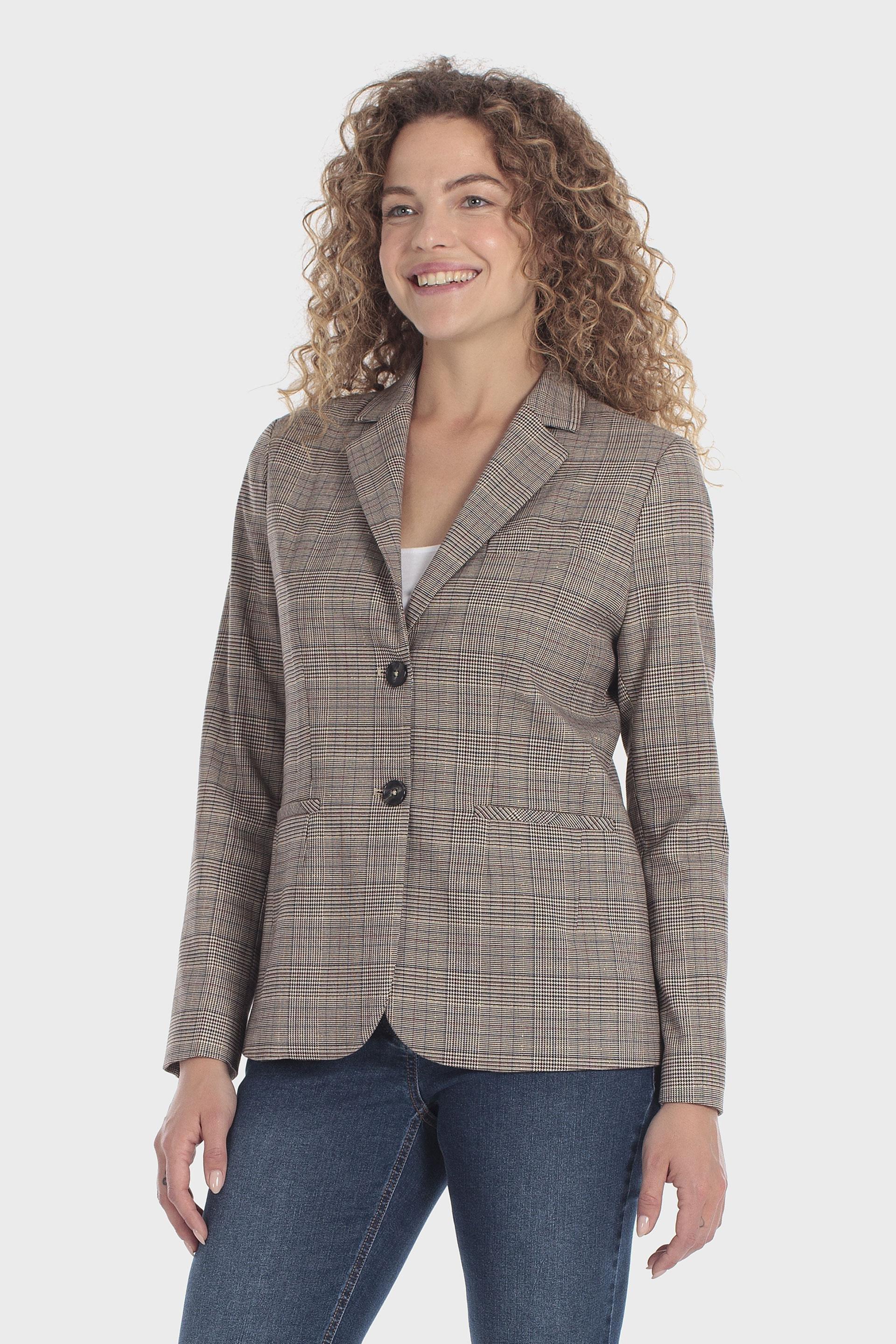 Prince of Wales Check Blazer Beige, Beige, medium