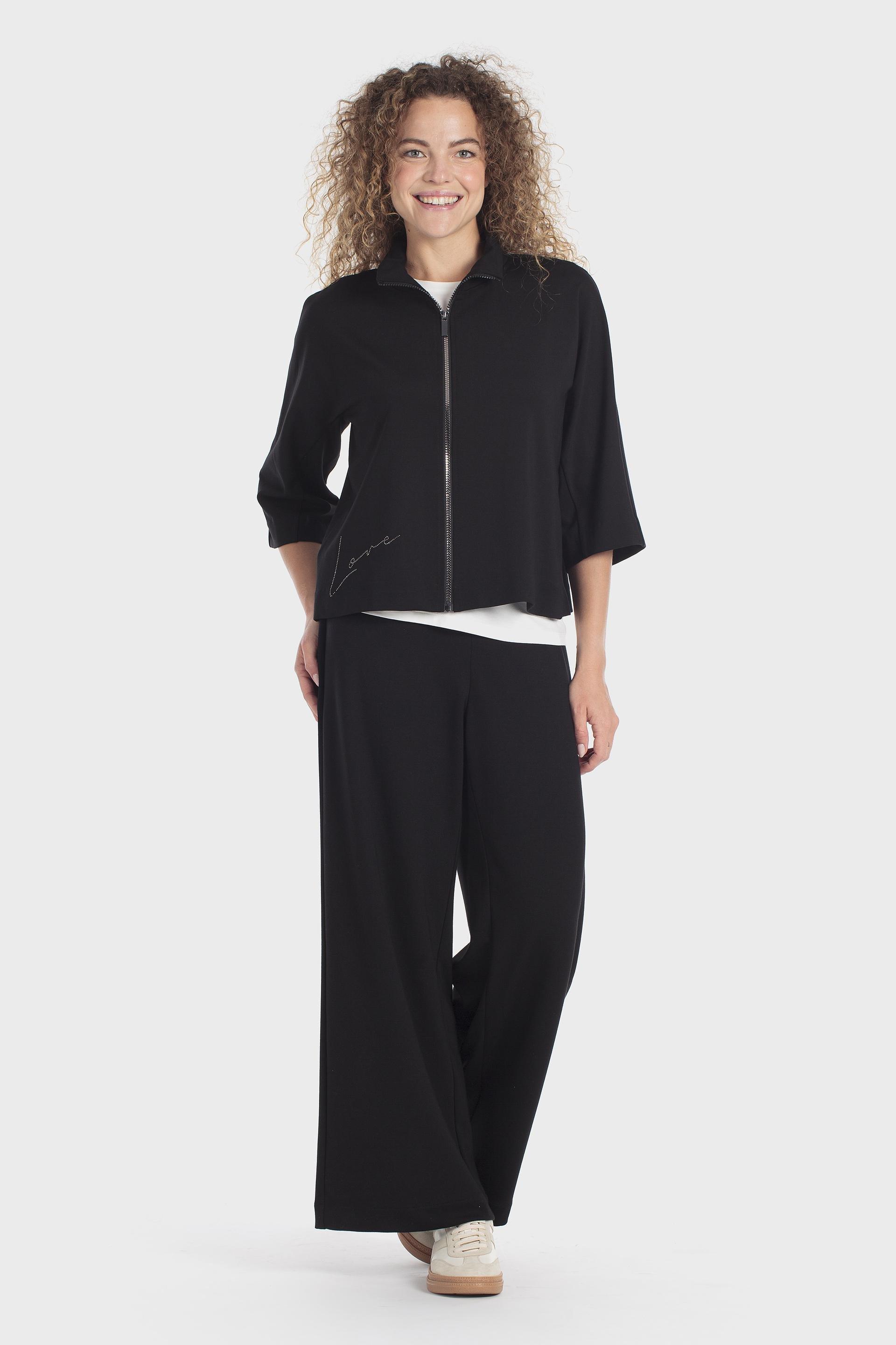 Black Zipper Jacket, Black, medium