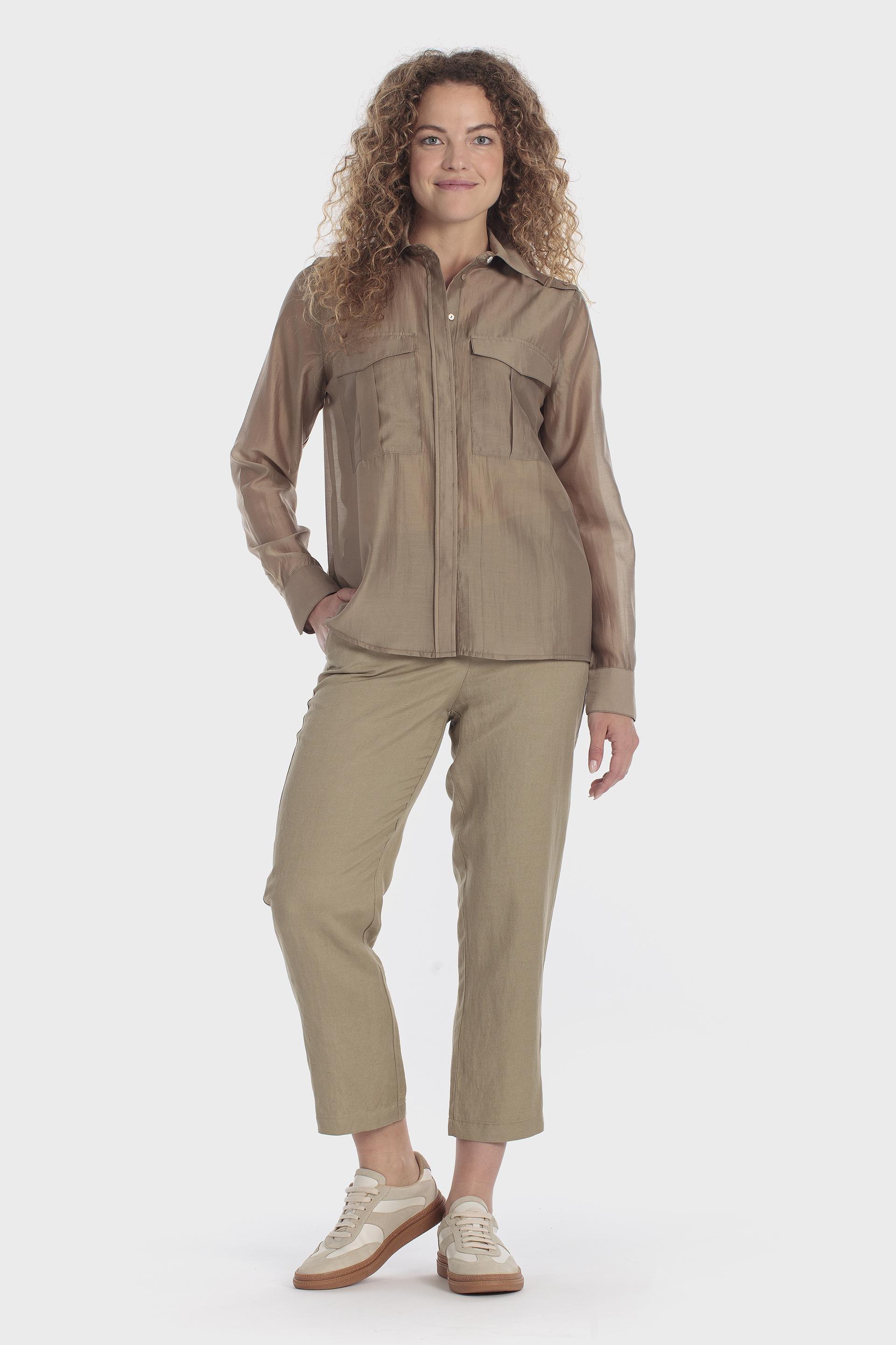 Semi-Sheer Utility Shirt Green, 3701_175, large image number 3