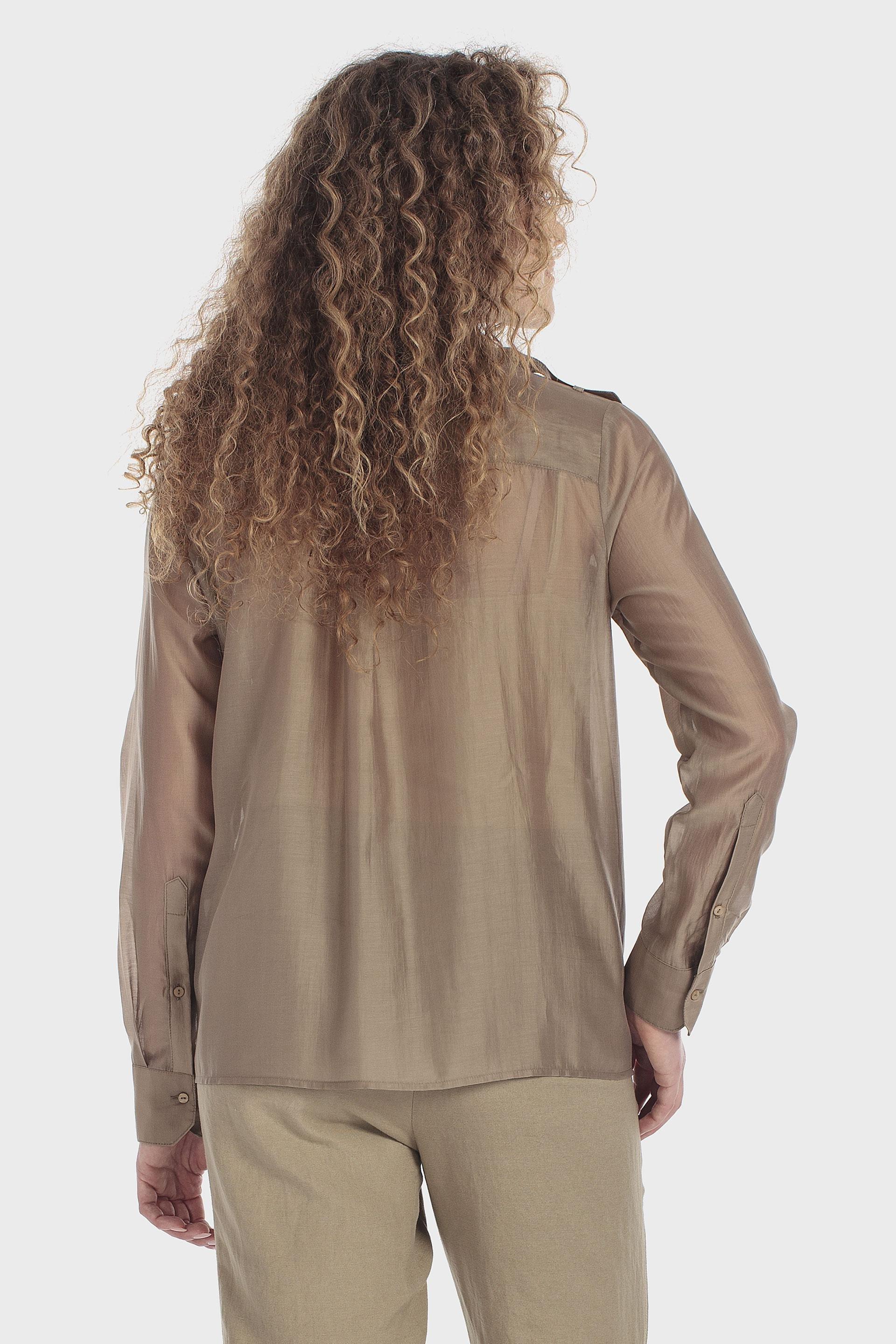 Semi-Sheer Utility Shirt Green, 3701_175, large image number 4