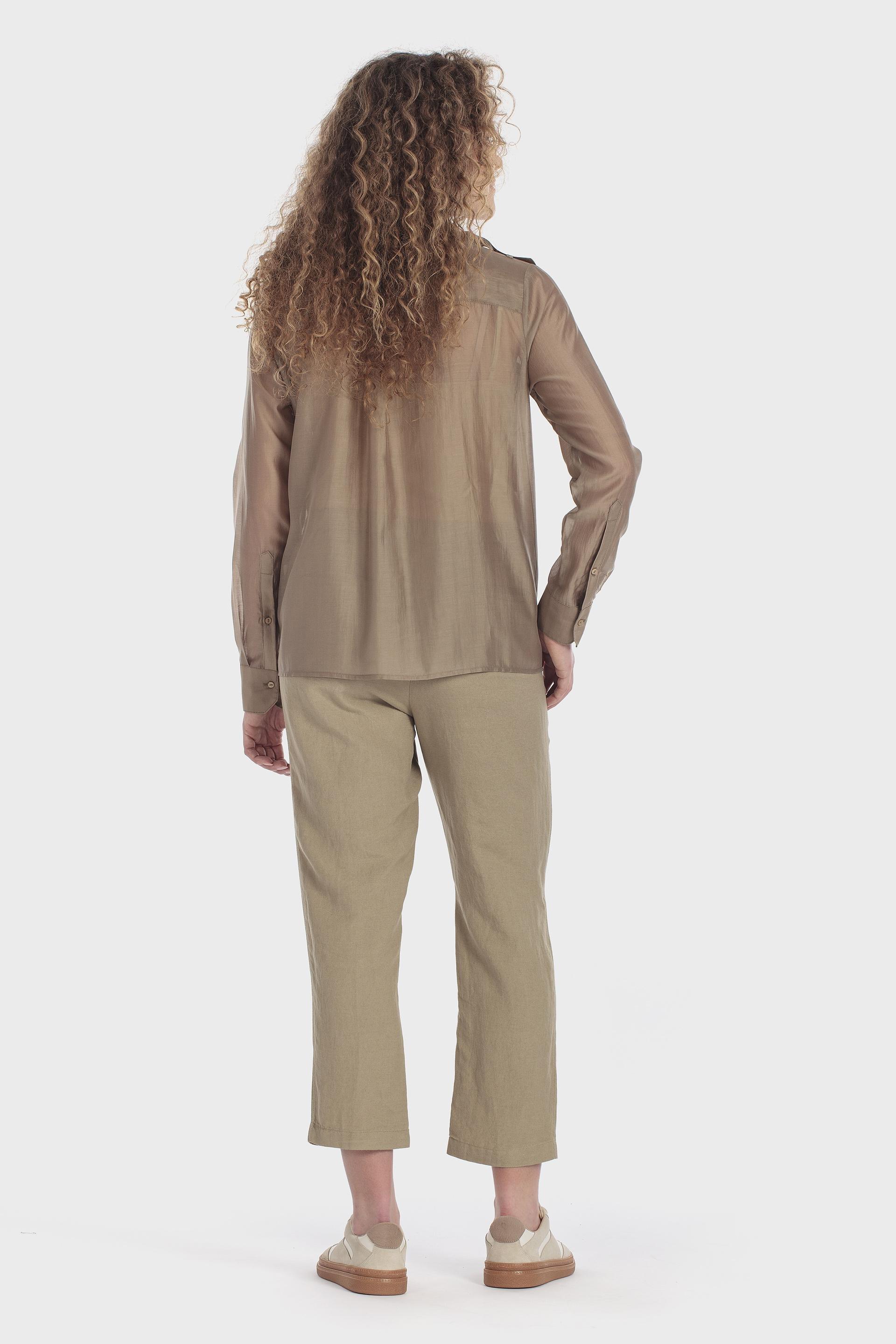 Semi-Sheer Utility Shirt Green, 3701_175, large image number 5