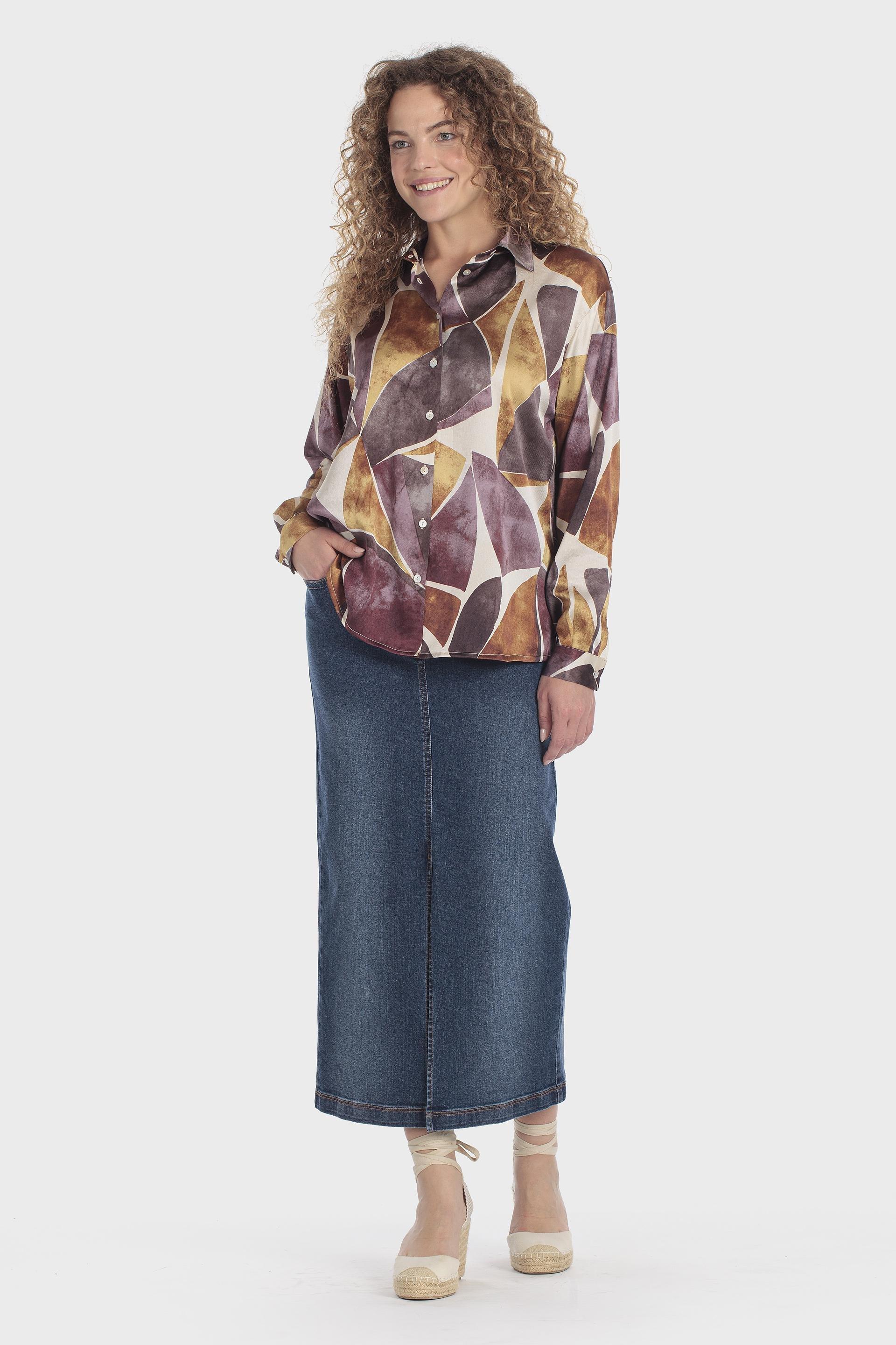 Brown Printed Shirt, Purple Mulberry, large image number 1