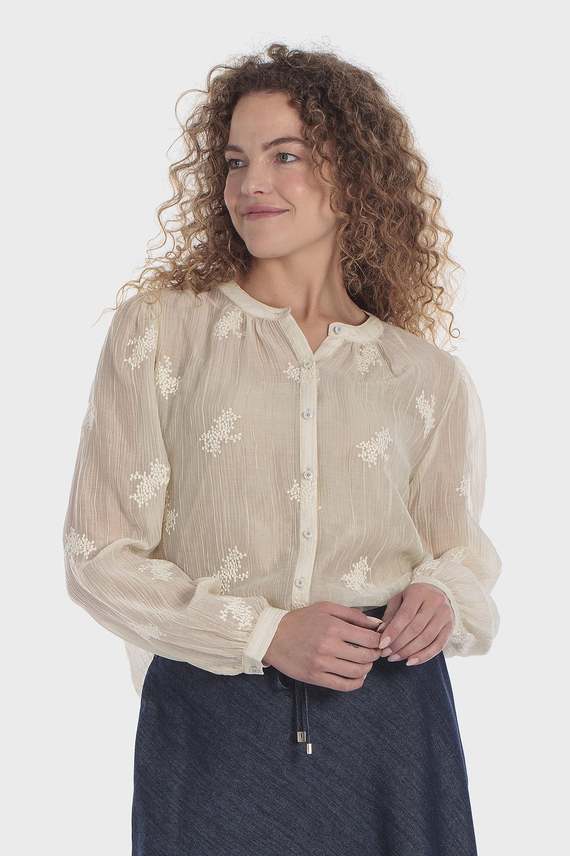 Embroidered Shirt Beige, Beige, medium