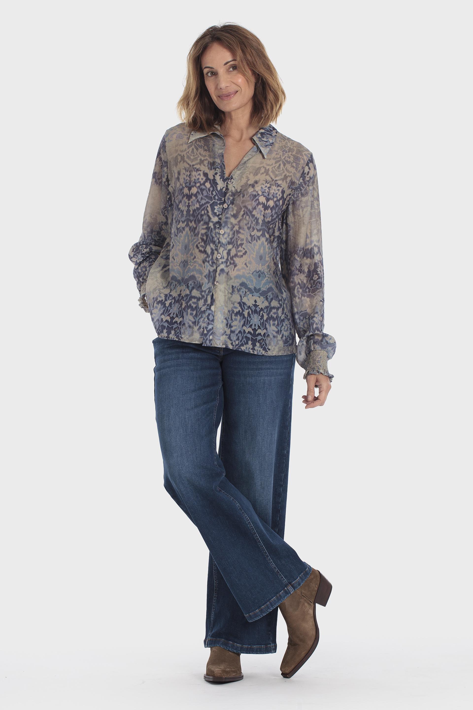 Blue Printed Shirt, Blue Cramberry, medium
