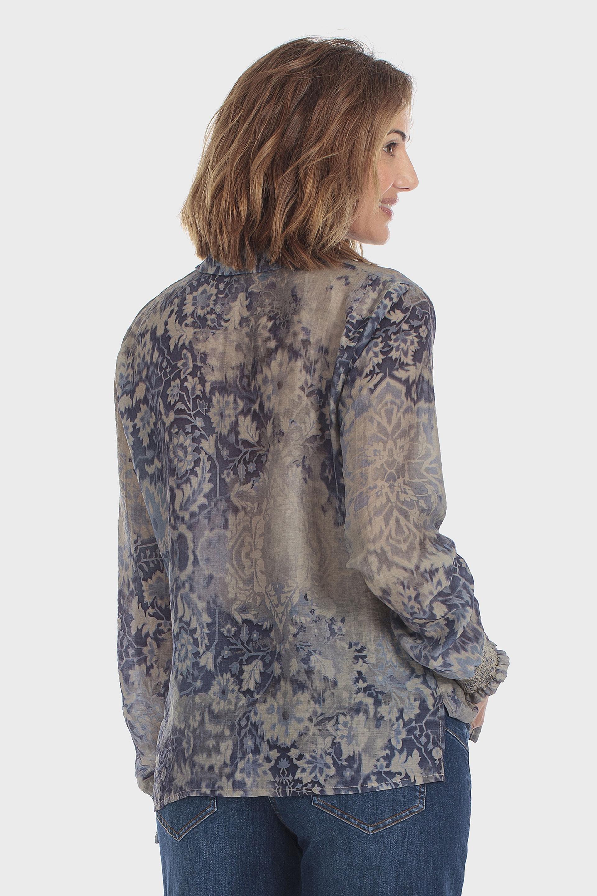 Blue Printed Shirt, Blue Cramberry, medium