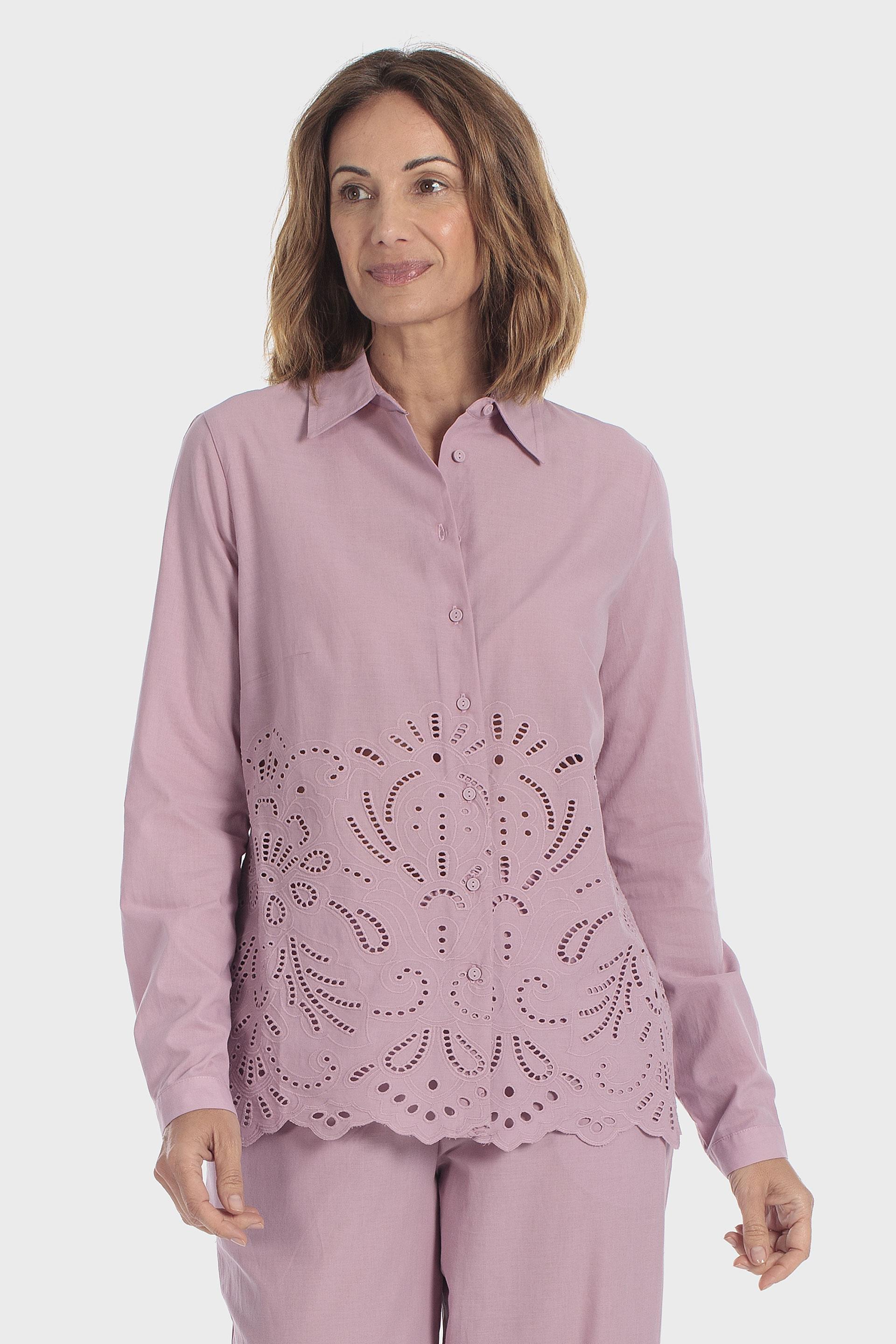 Embroidered Detail Shirt Purple, Pink Quartz, large image number 0