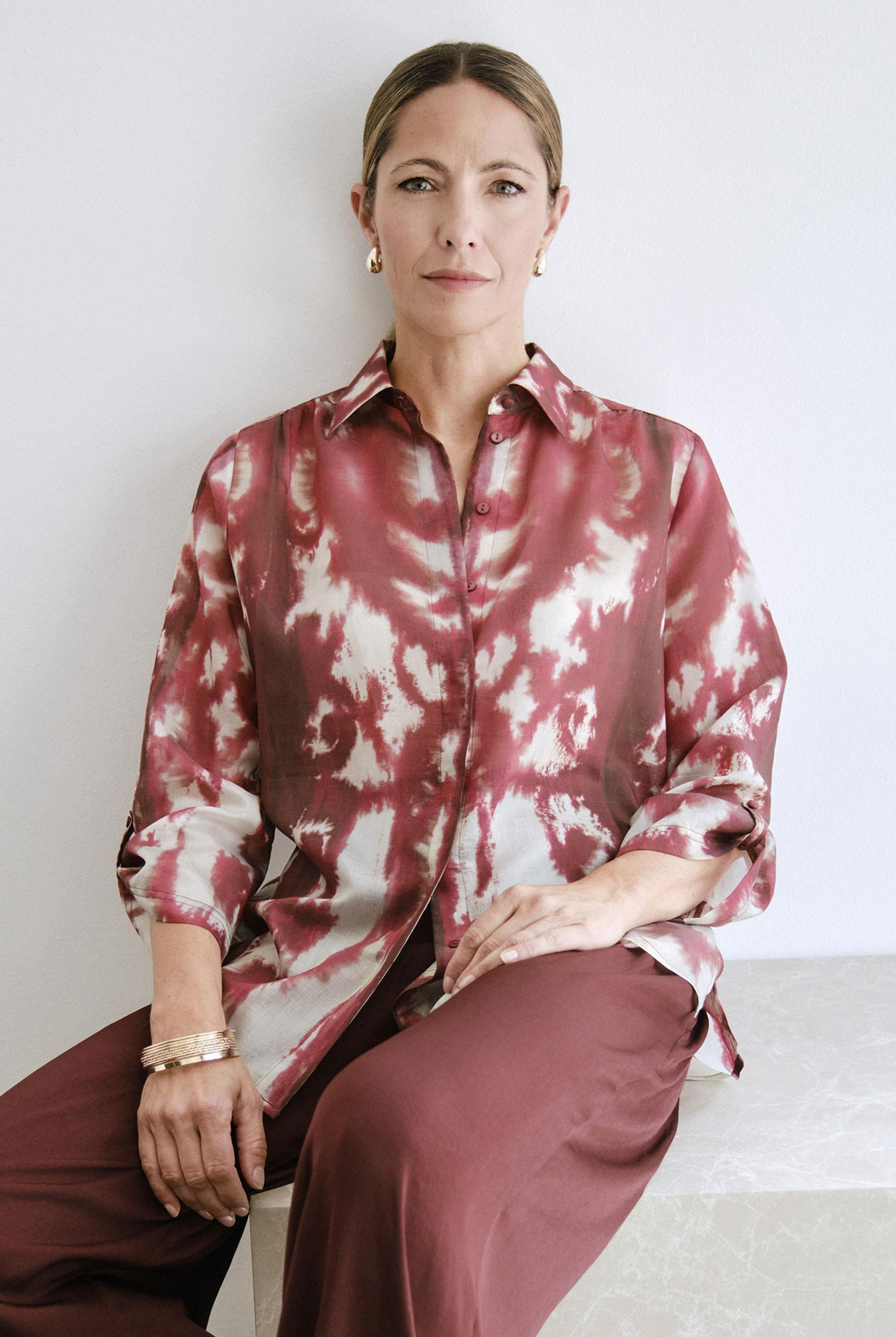 Printed Roll-Up Sleeve Shirt Red, Red Dark, large image number 0