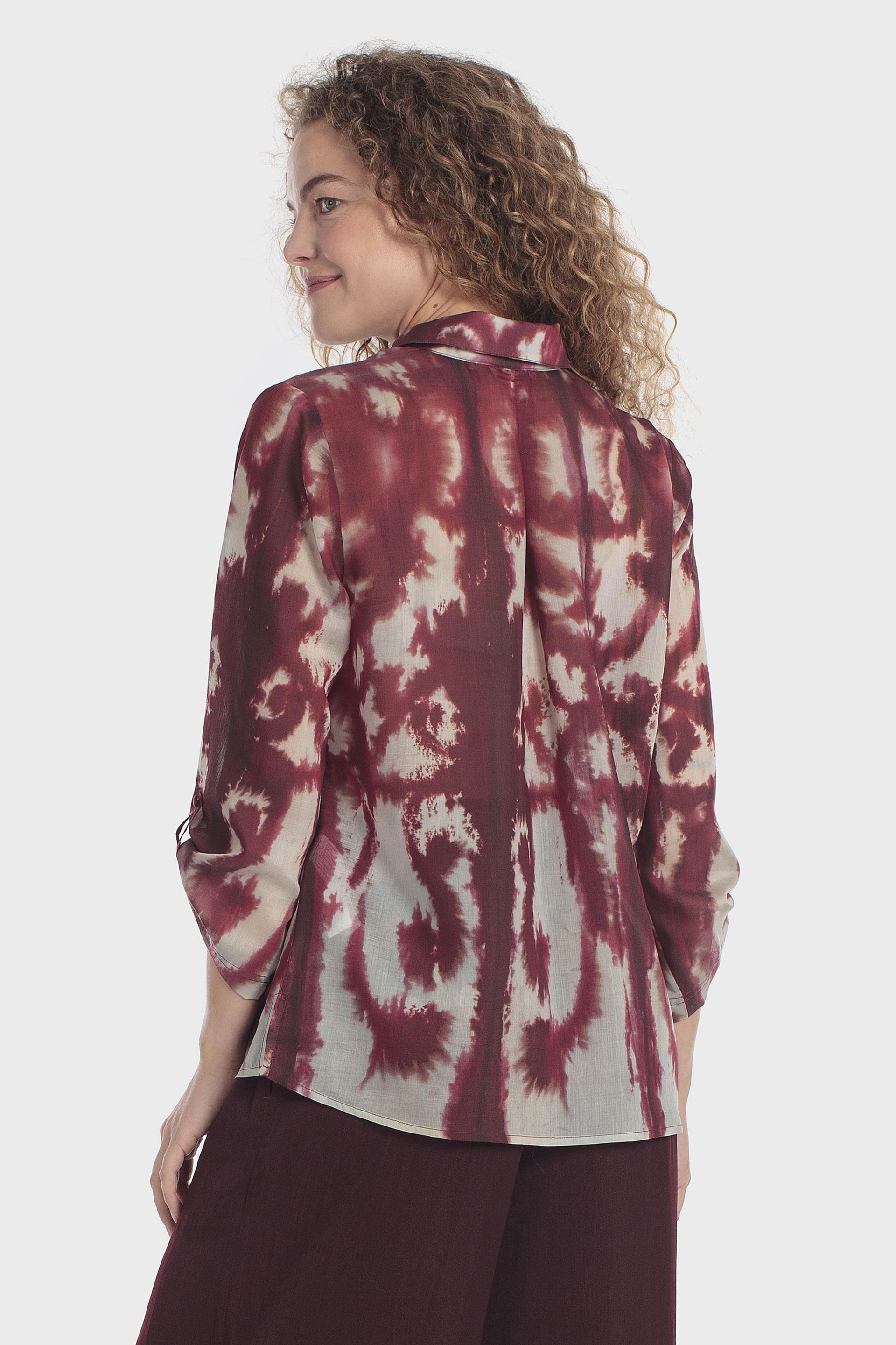 Printed Roll-Up Sleeve Shirt Red, Red Dark, large image number 3
