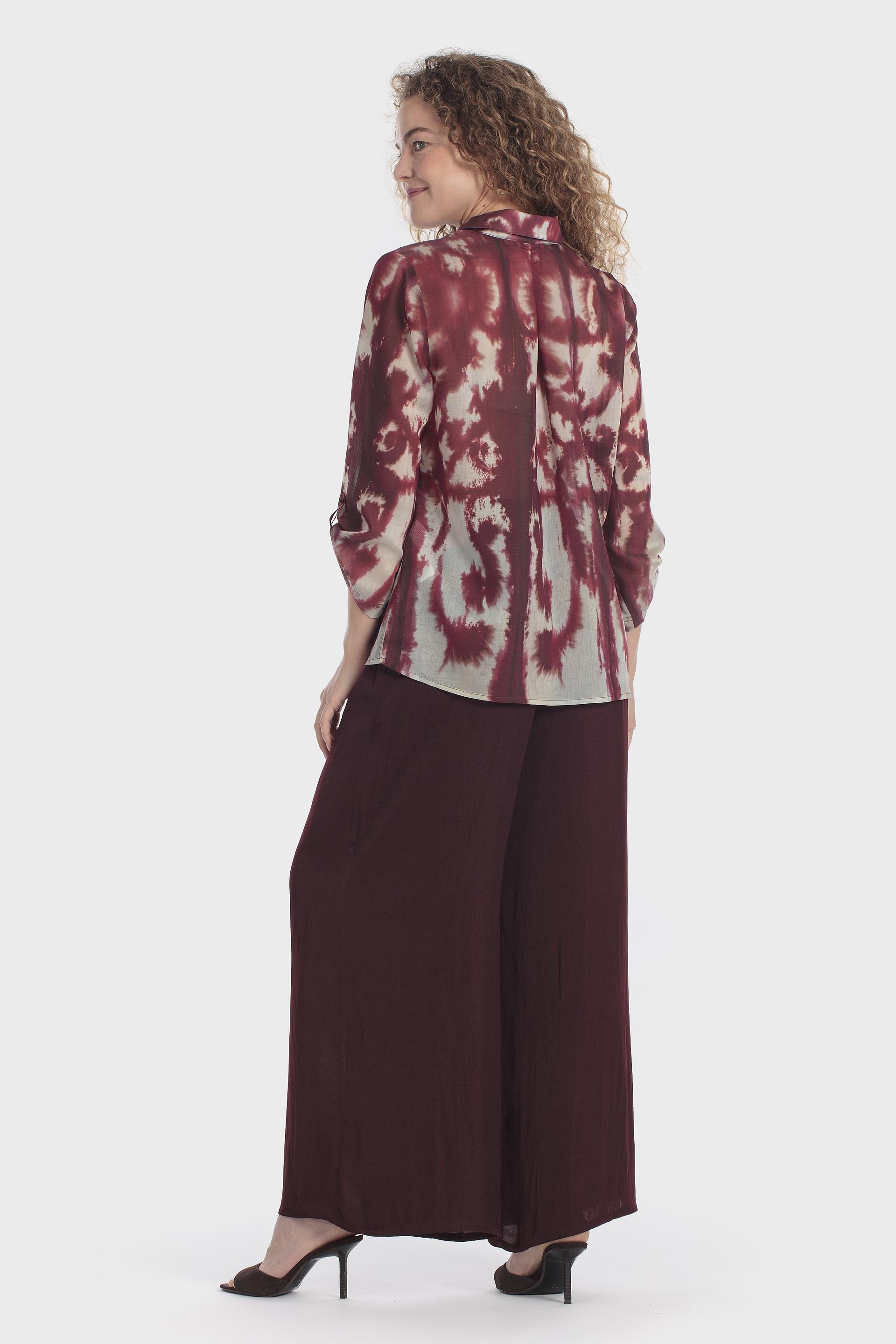 Printed Roll-Up Sleeve Shirt Red, Red Dark, large image number 4