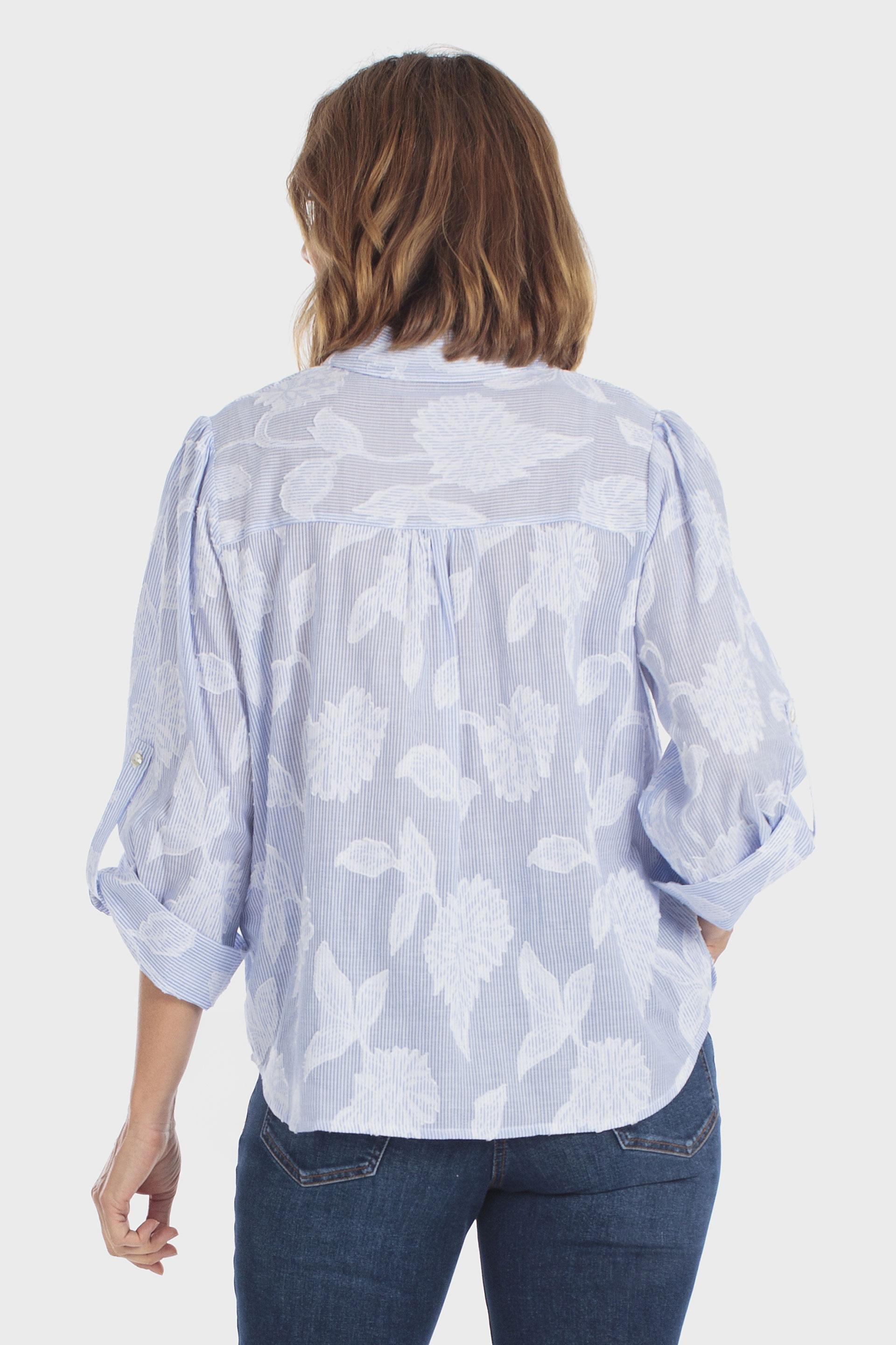Printed Cotton Shirt Blue, Blue, large image number 2