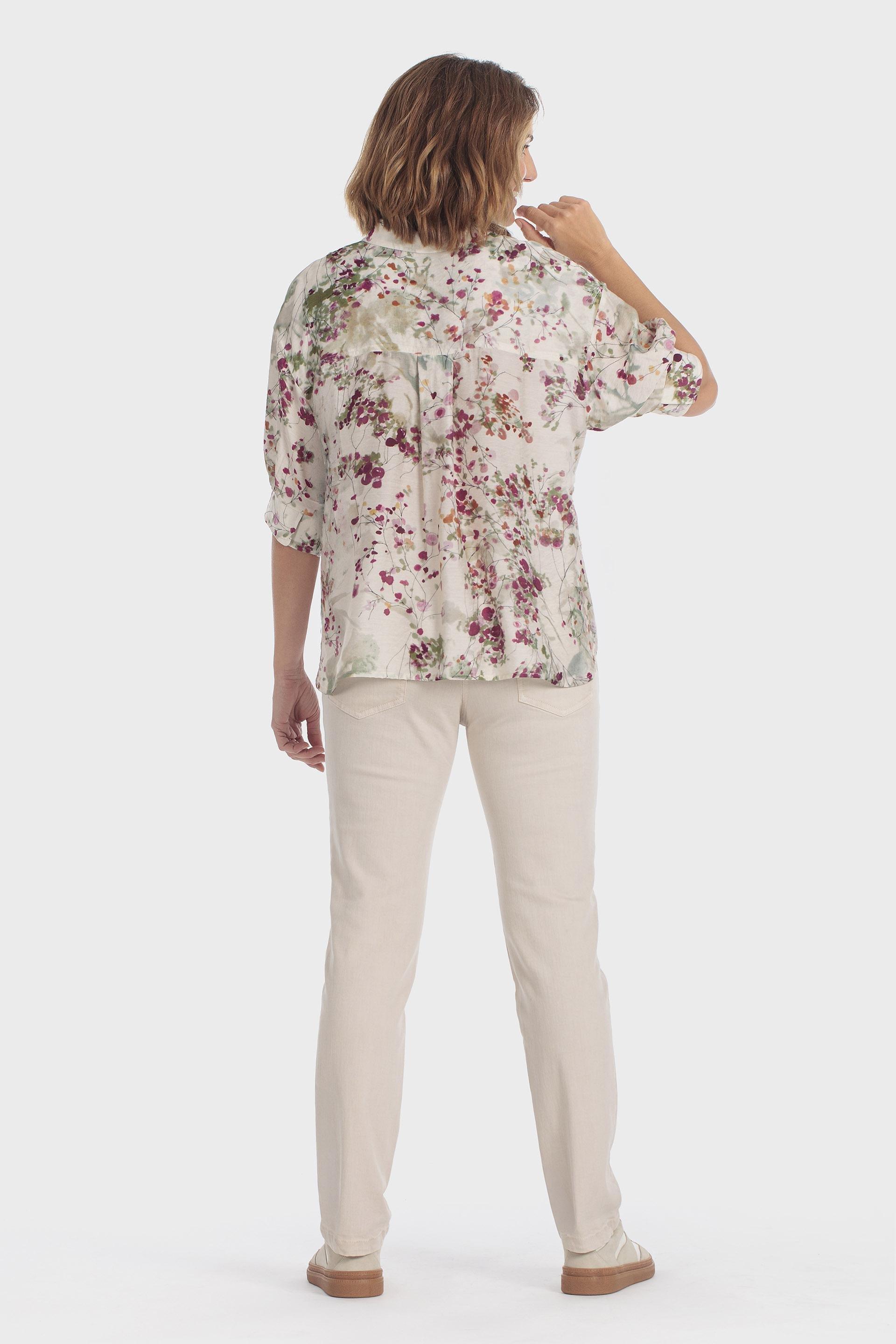 Floral Print Shirt Beige, Beige, large image number 3