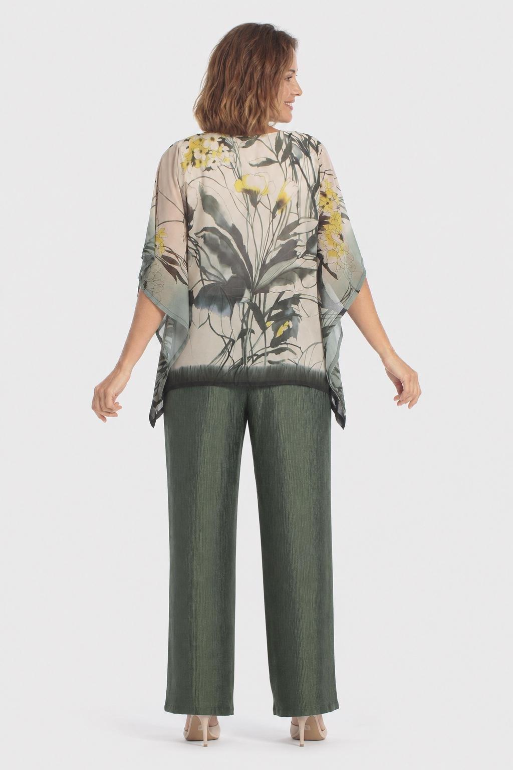 Floral Print Lined Blouse Green, Green Forest, medium