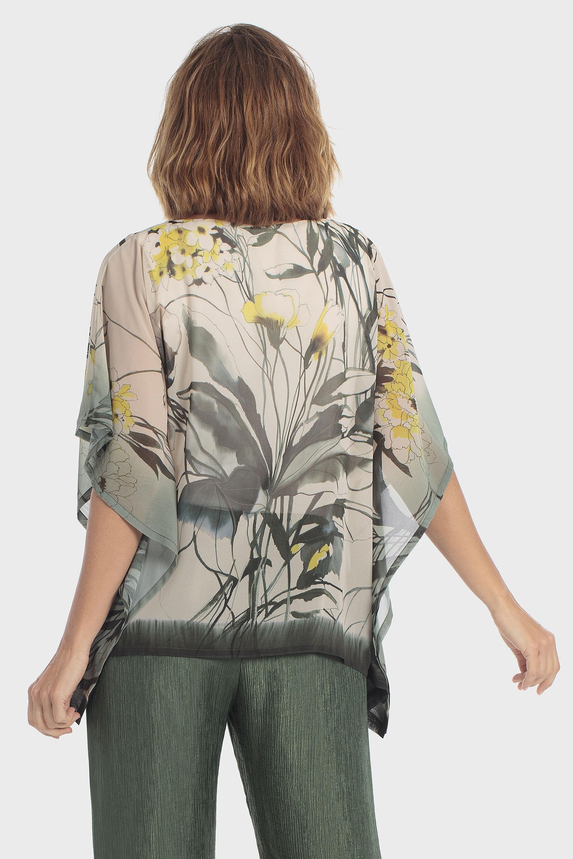 Floral Print Lined Blouse Green, Green Forest, large image number 3