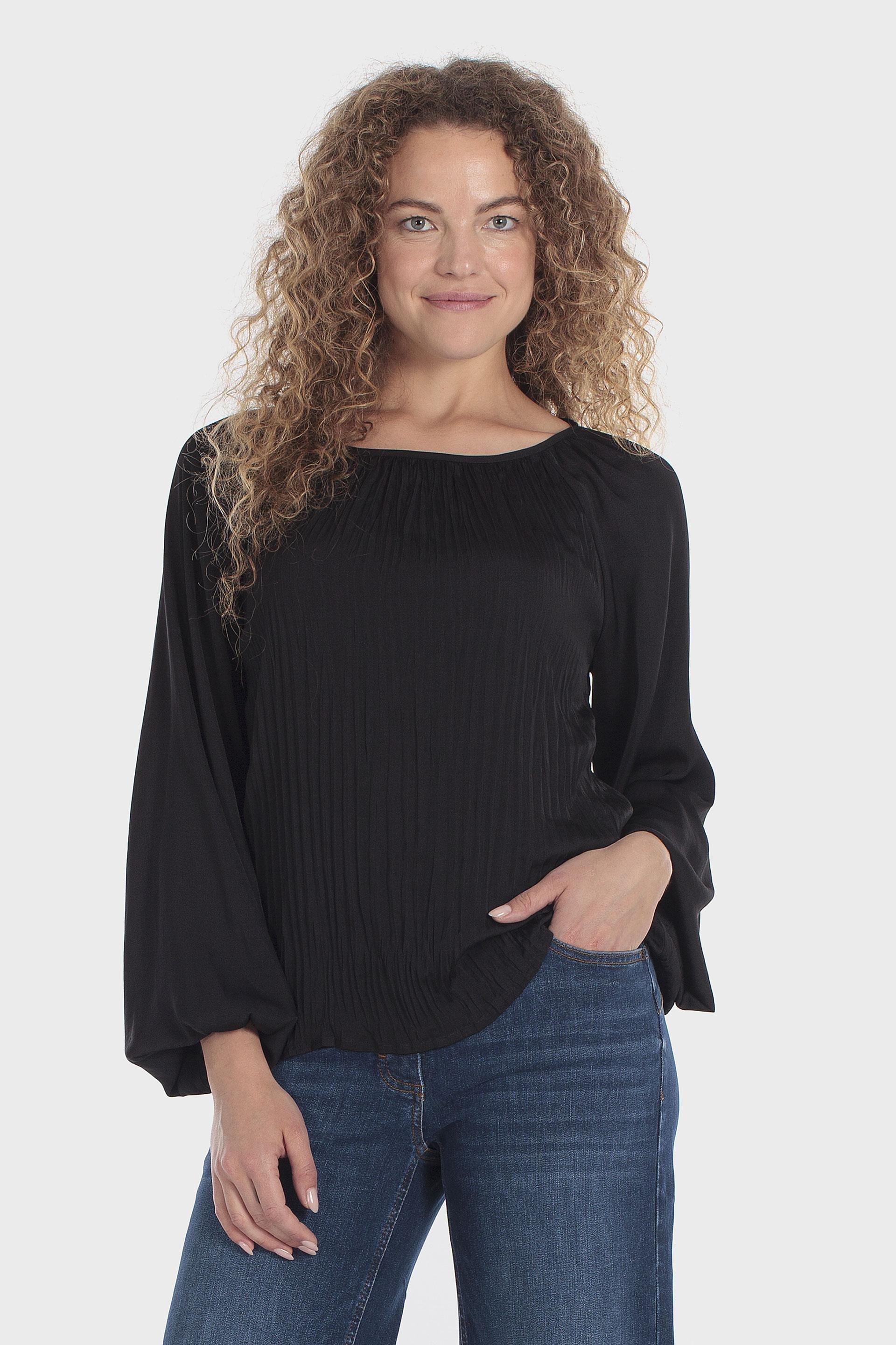 Black Fancy Blouse, Black, large image number 0