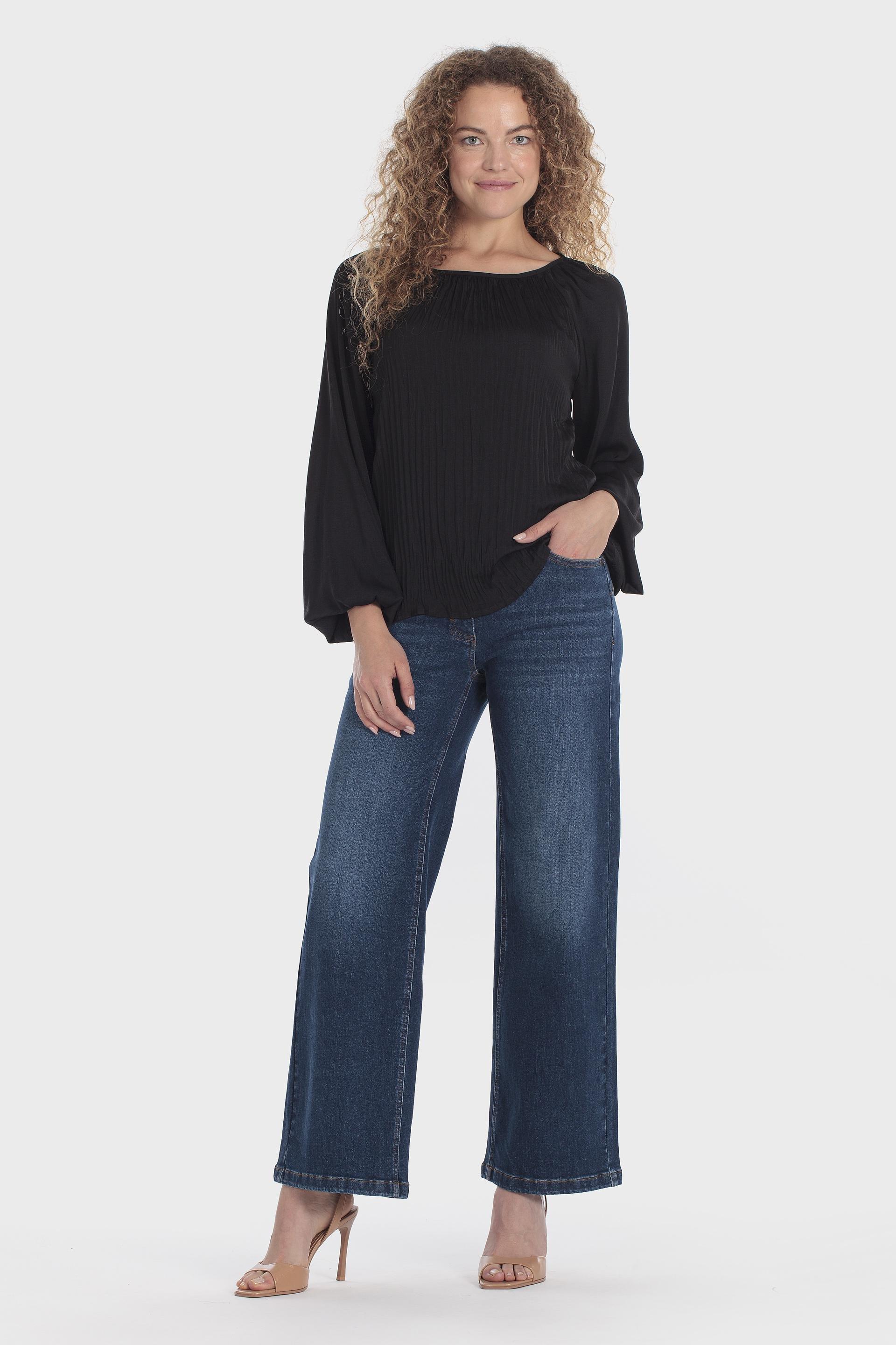 Black Fancy Blouse, Black, medium