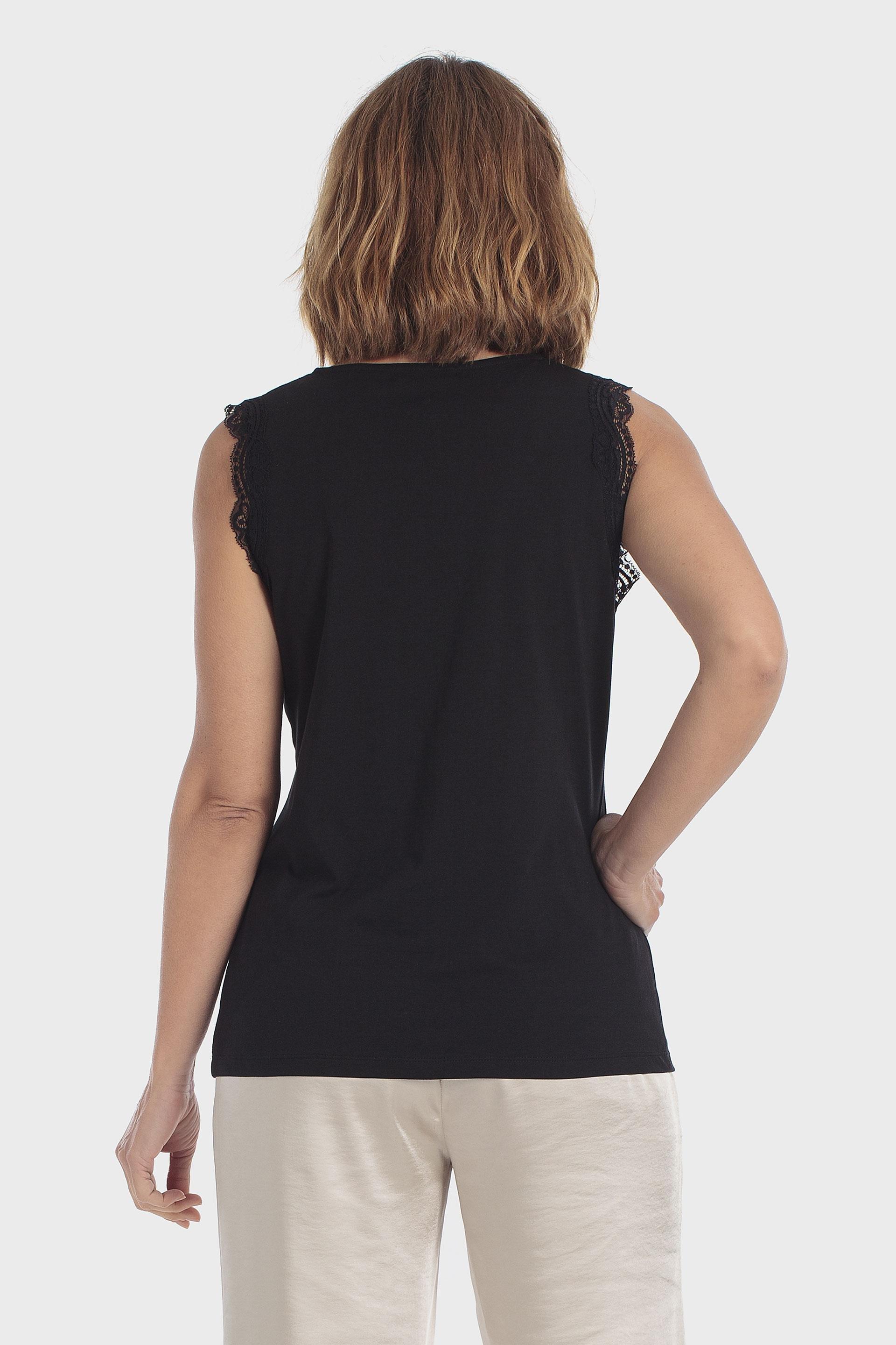 Black Lace T-Shirt, Black, large image number 4
