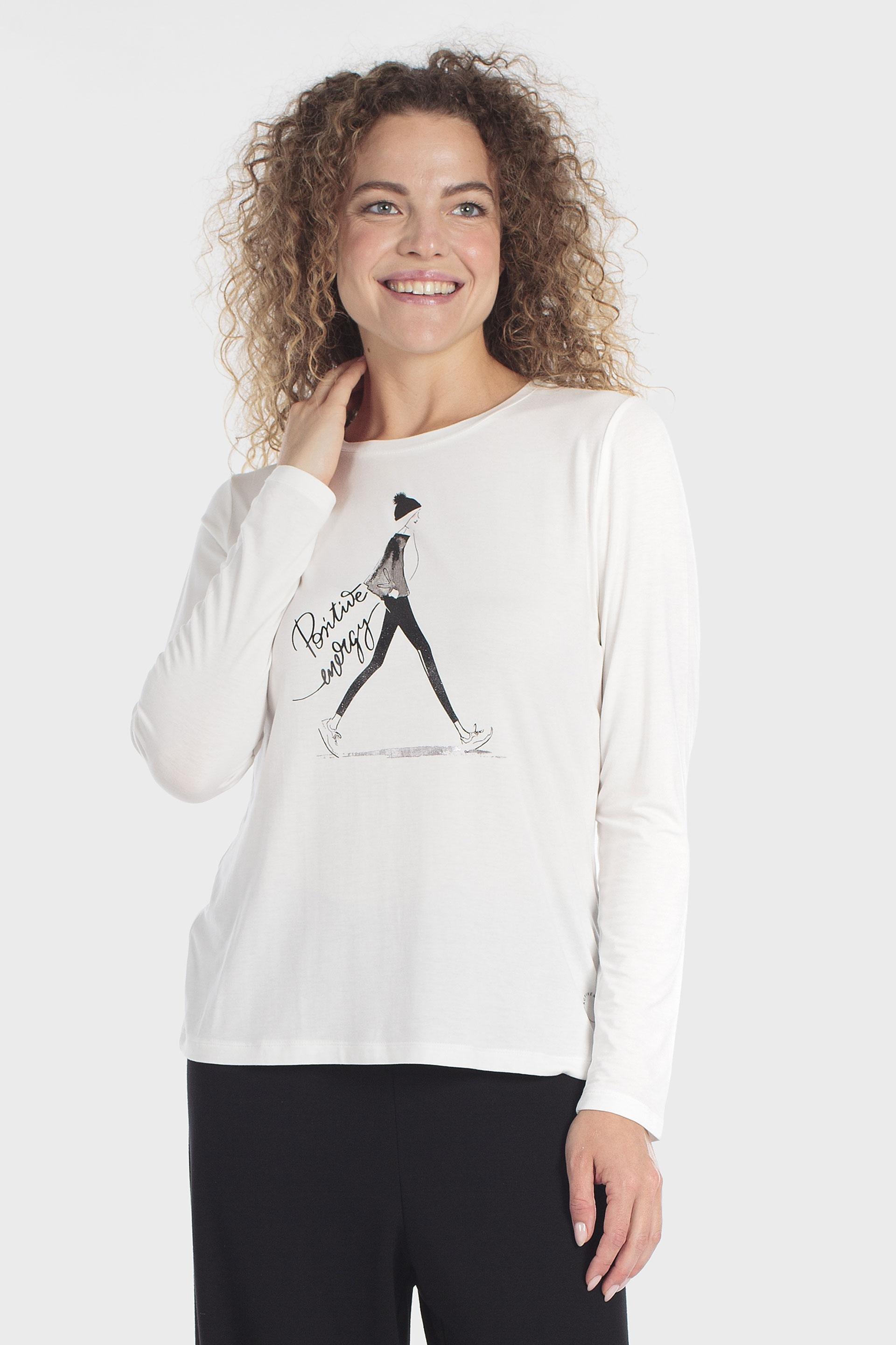 White Printed T-Shirt, Beige Talc, medium