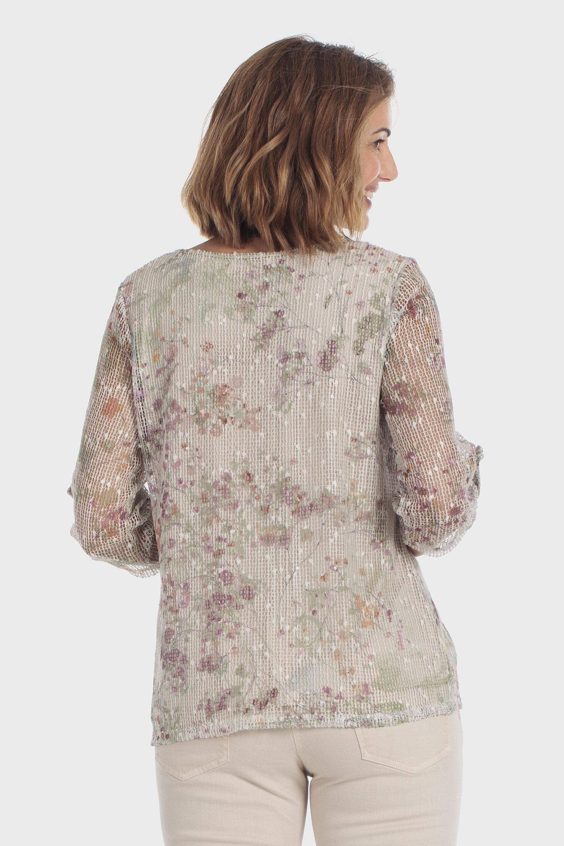 Mesh Printed T-Shirt Beige, Beige, large image number 2