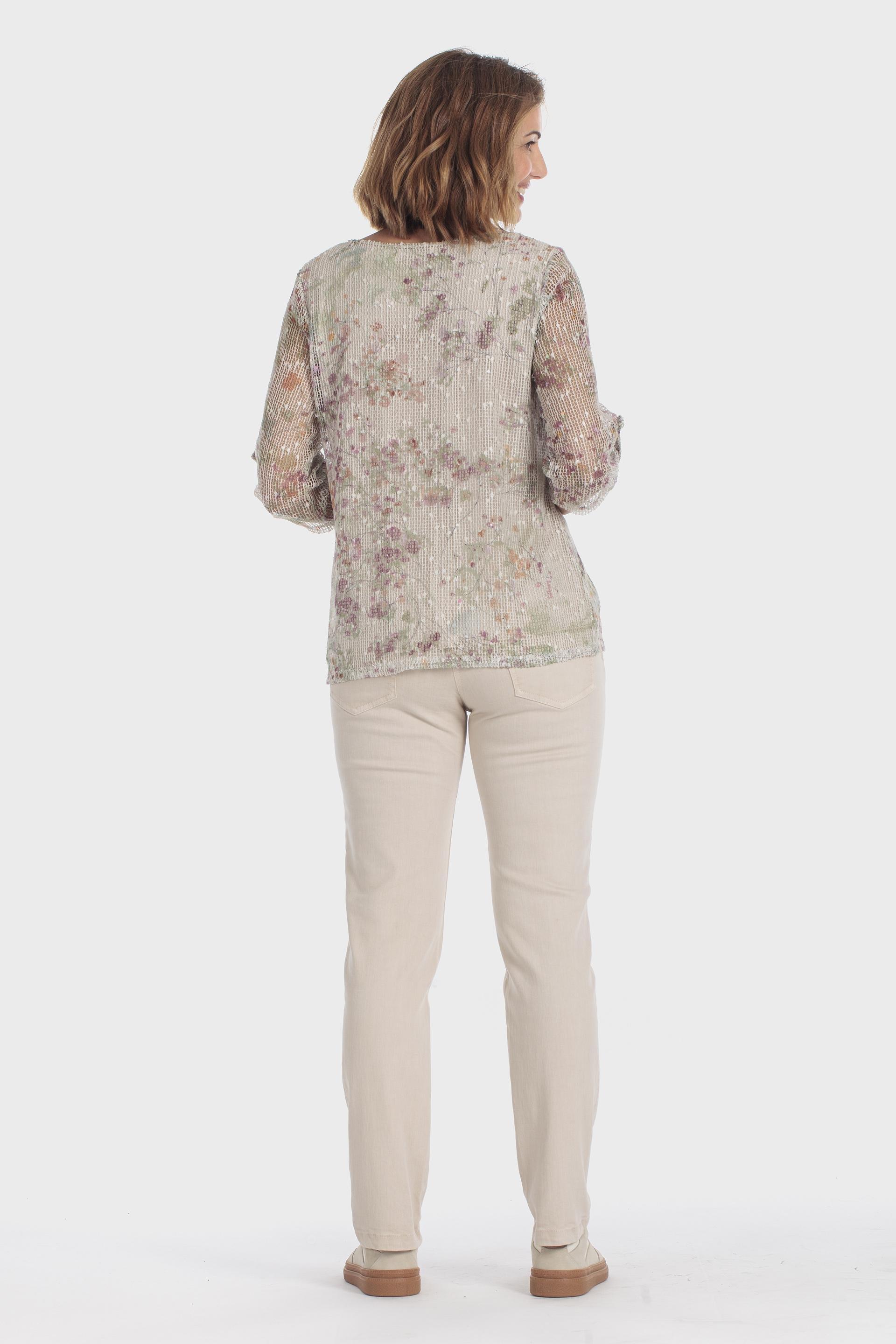 Mesh Printed T-Shirt Beige, Beige, large image number 3