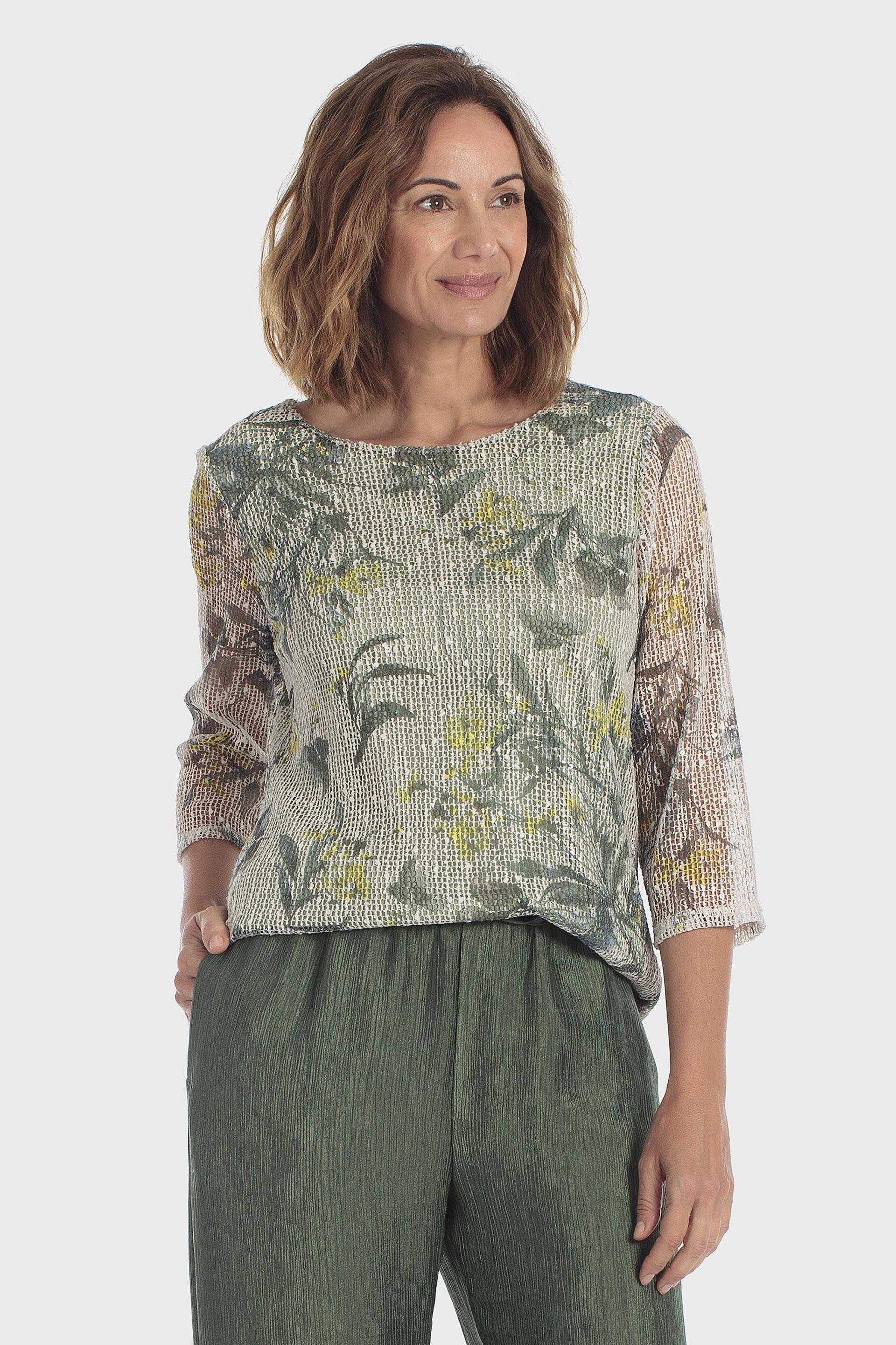 Mesh Printed T-Shirt Green, Green Forest, medium