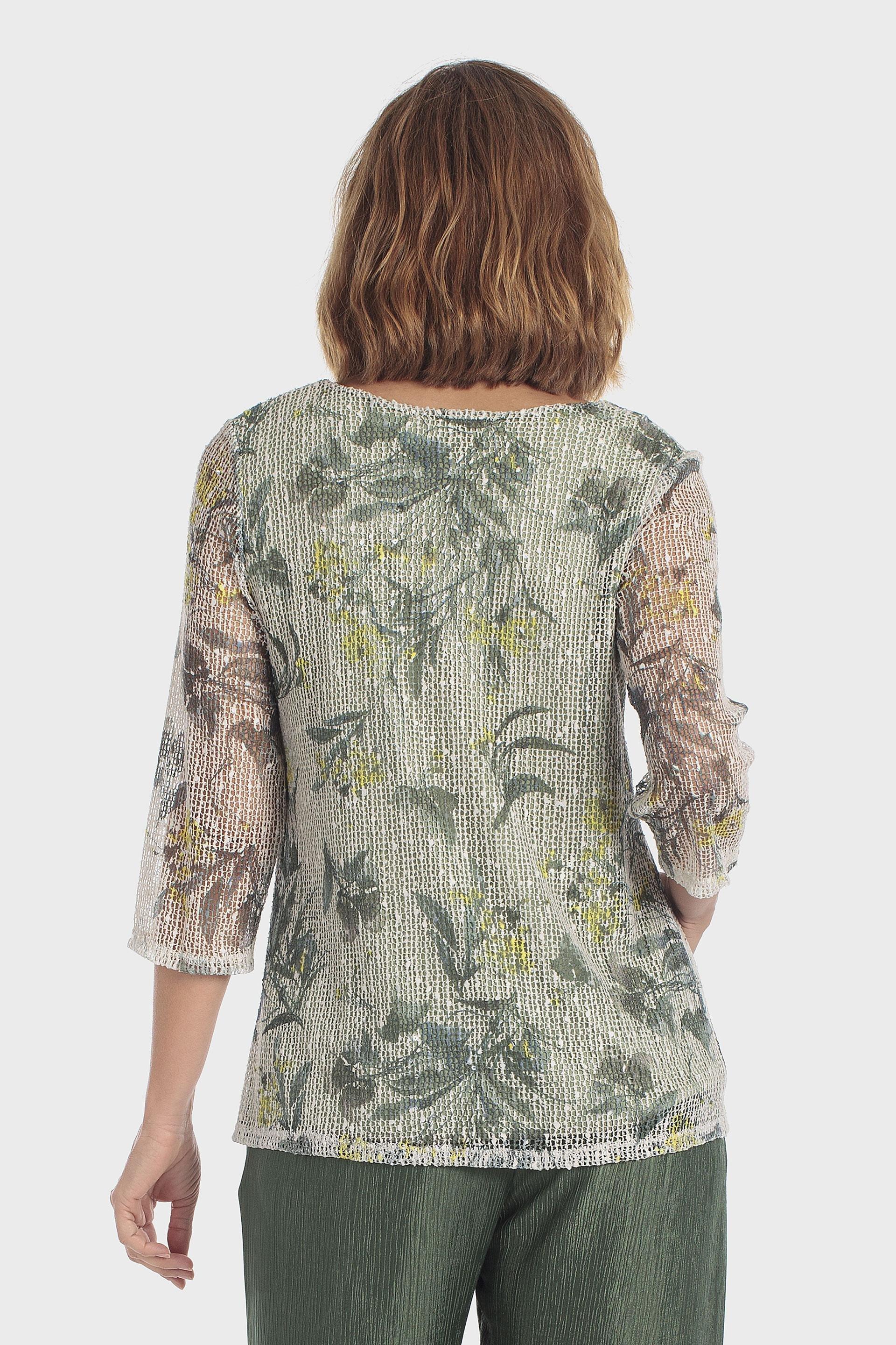 Mesh Printed T-Shirt Green, Green Forest, medium