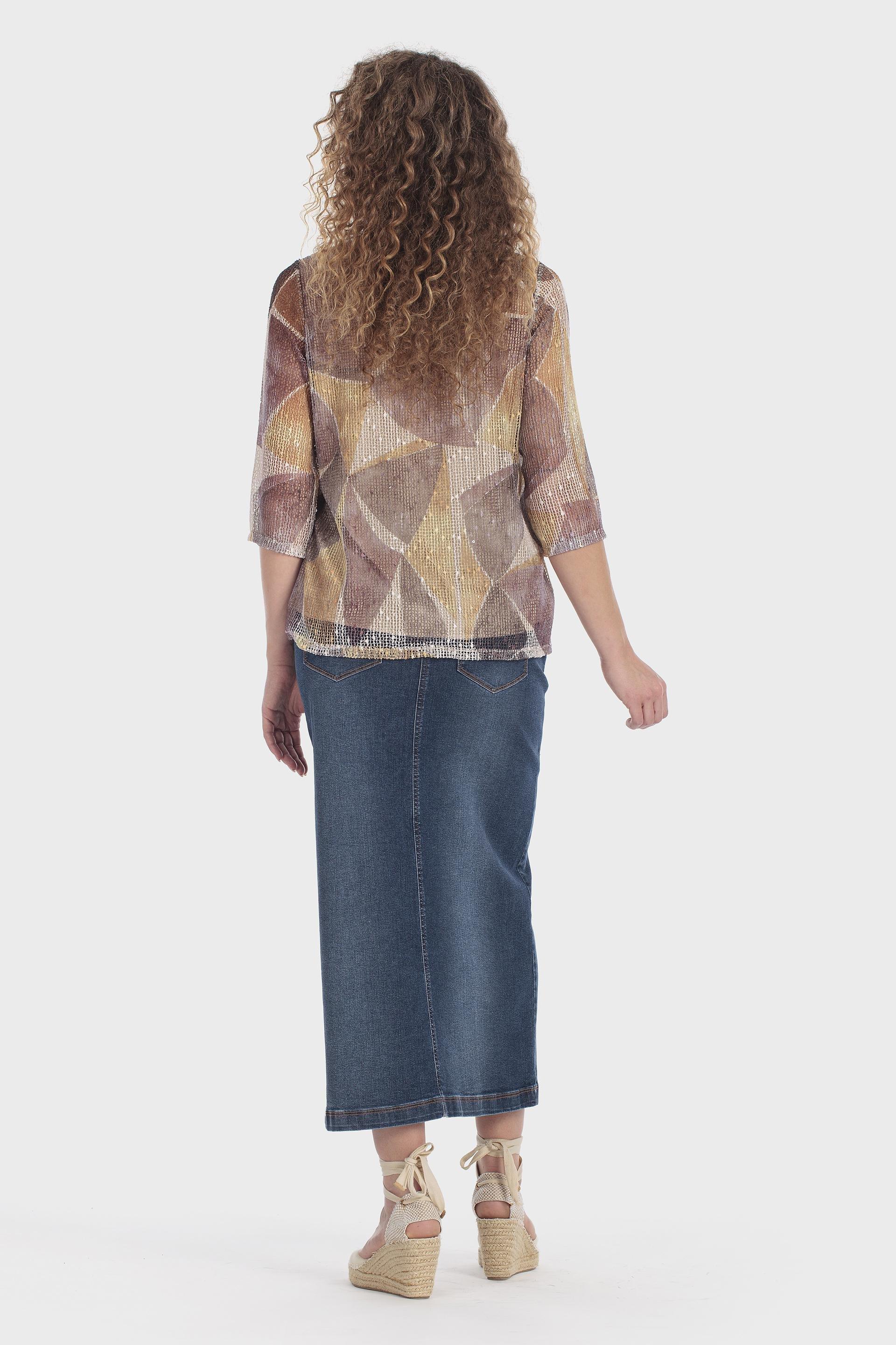 تي شيرت شبكي بطبعة متعددة الألوان, Beige, large image number 3