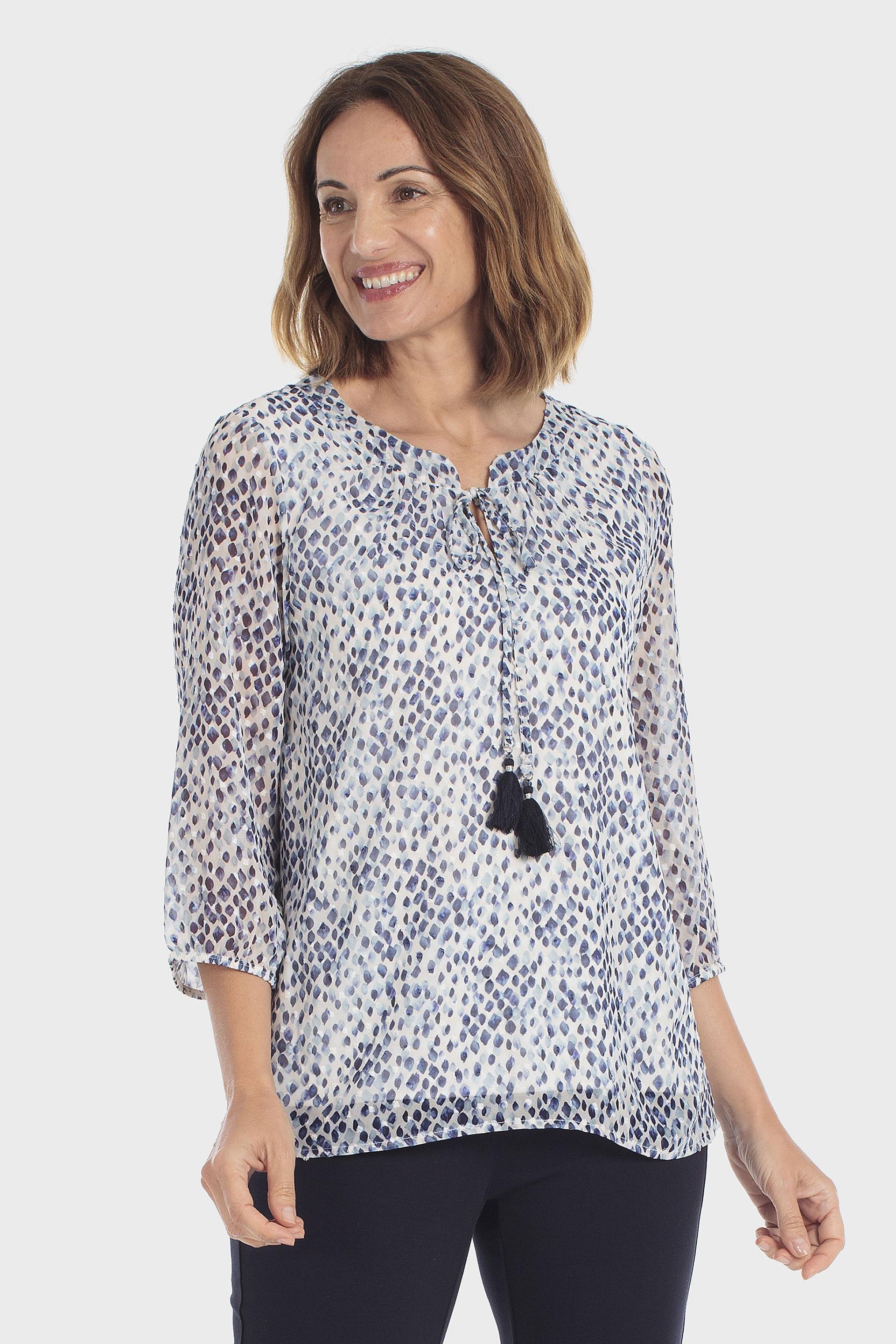 Blue Printed T-Shirt, Blue Cramberry, large image number 0