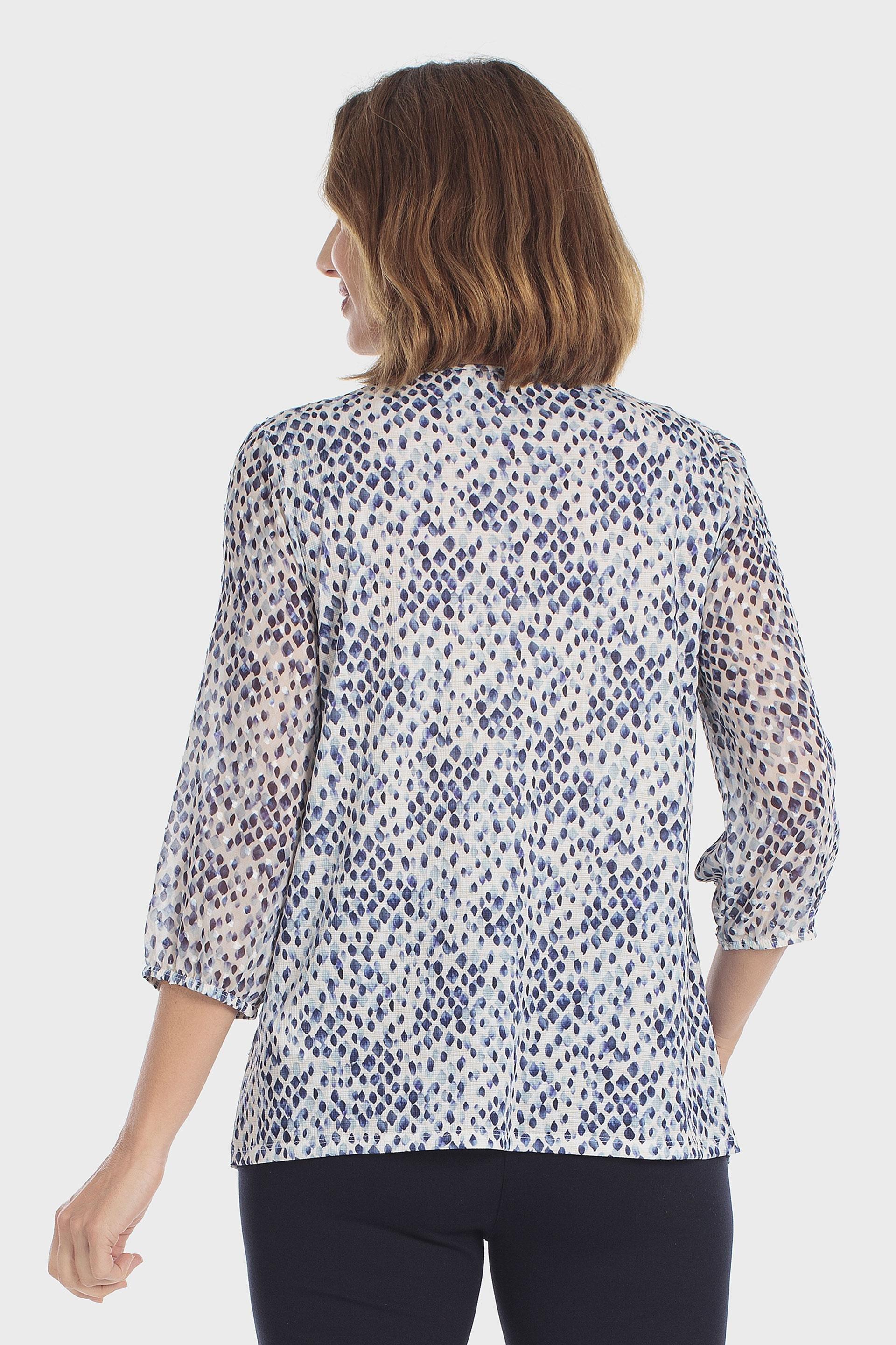 Blue Printed T-Shirt, Blue Cramberry, medium