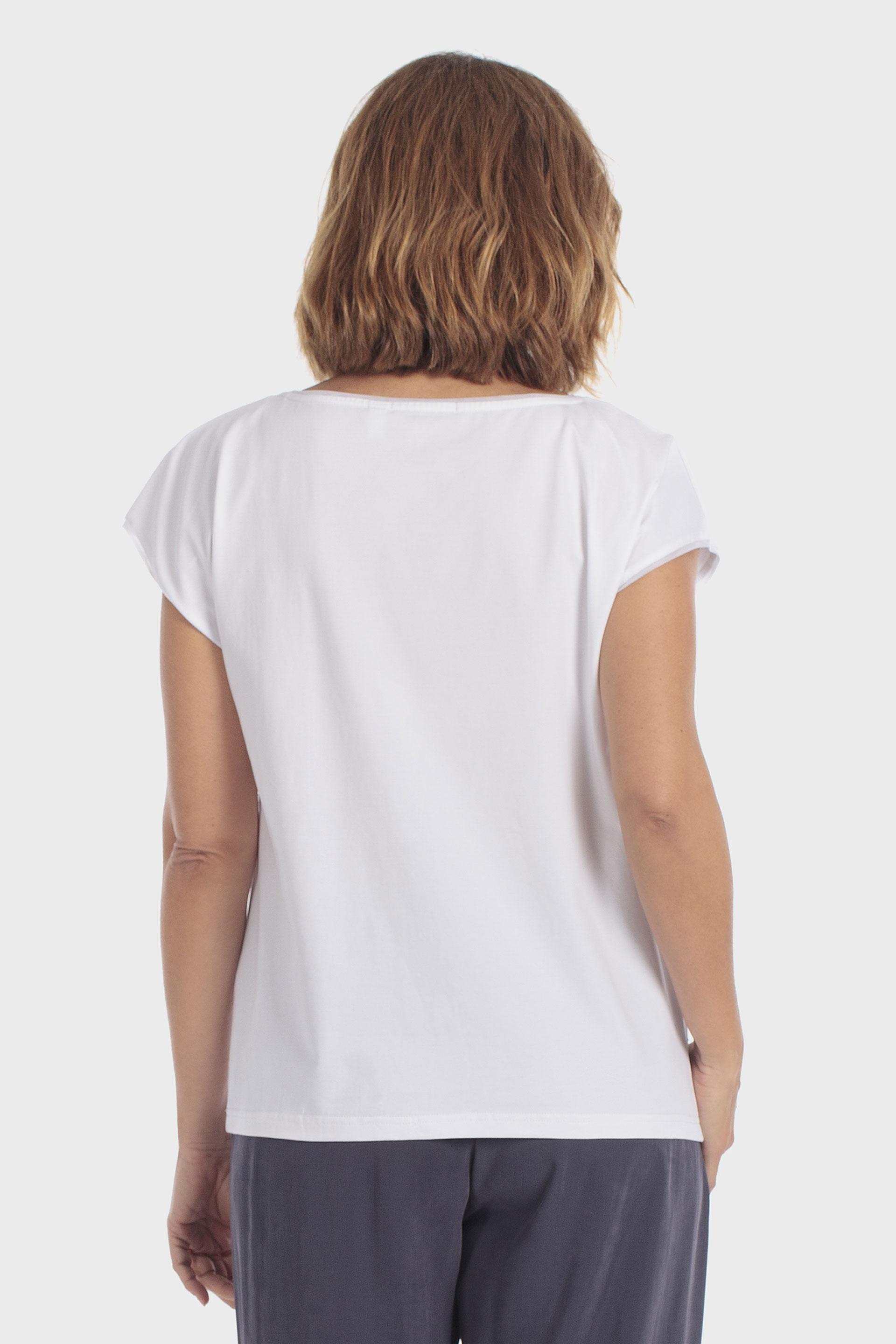 White Rhinestone T-Shirt, Beige Talc, large image number 2