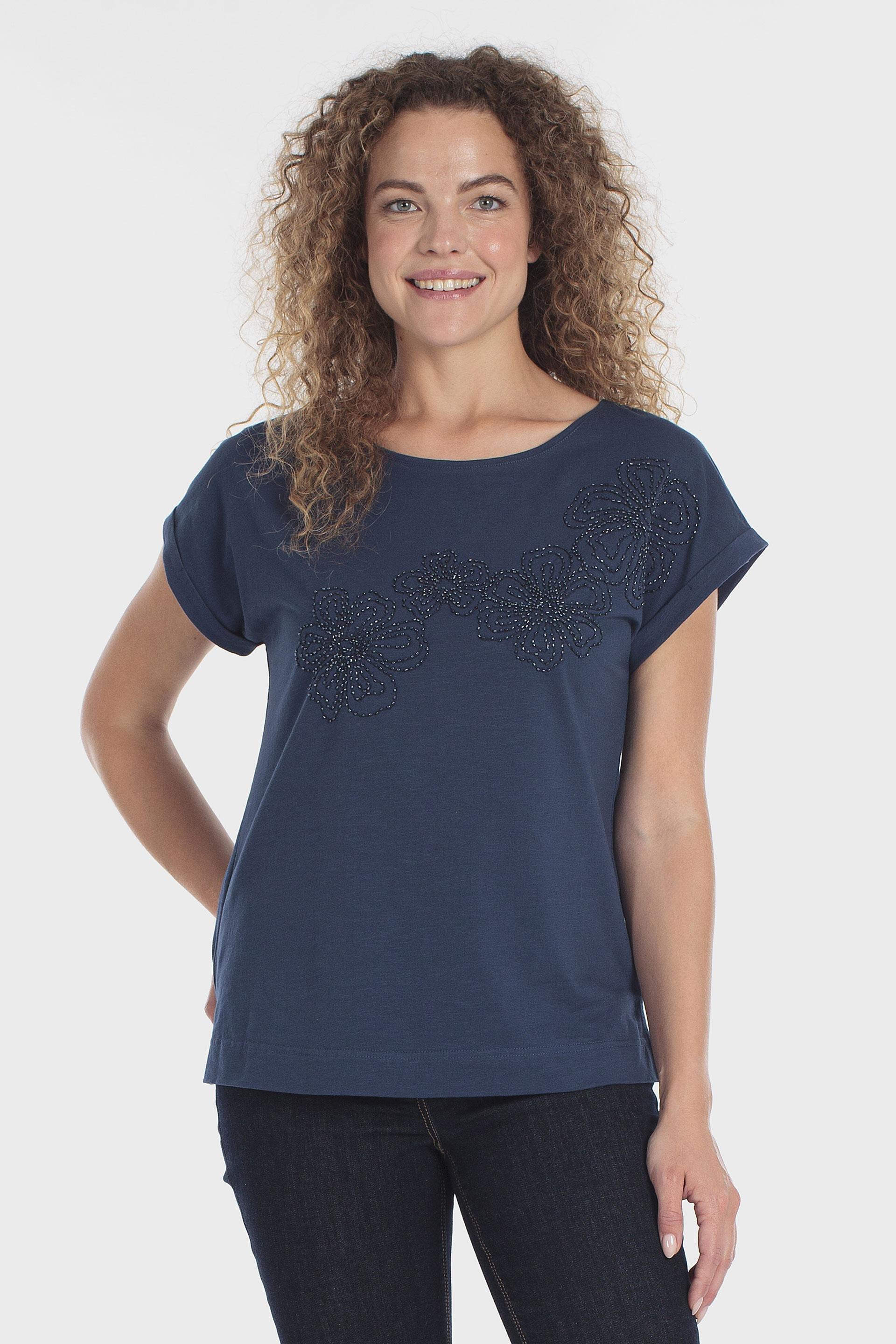 تي شيرت مطرز أزرق, Blue Navy, medium