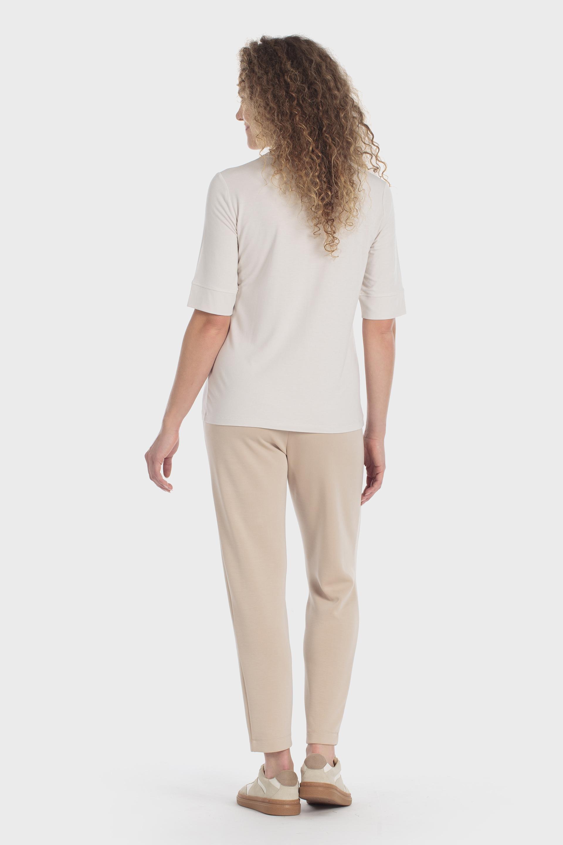 تيشيرت مرصّع بأكمام قصيرة كريمي, Beige, large image number 3