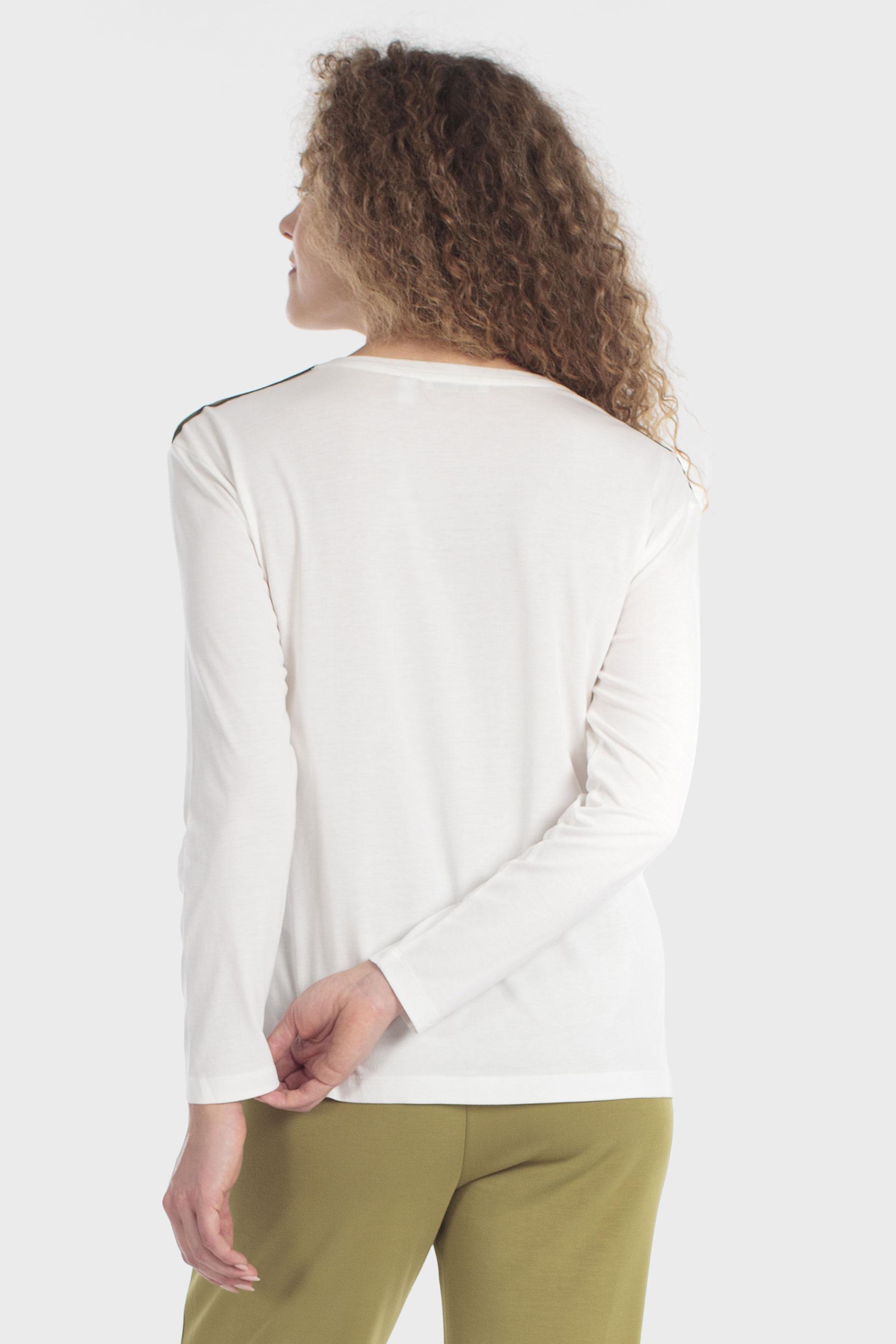 Printed Long Sleeve T-Shirt White, Beige Talc, medium