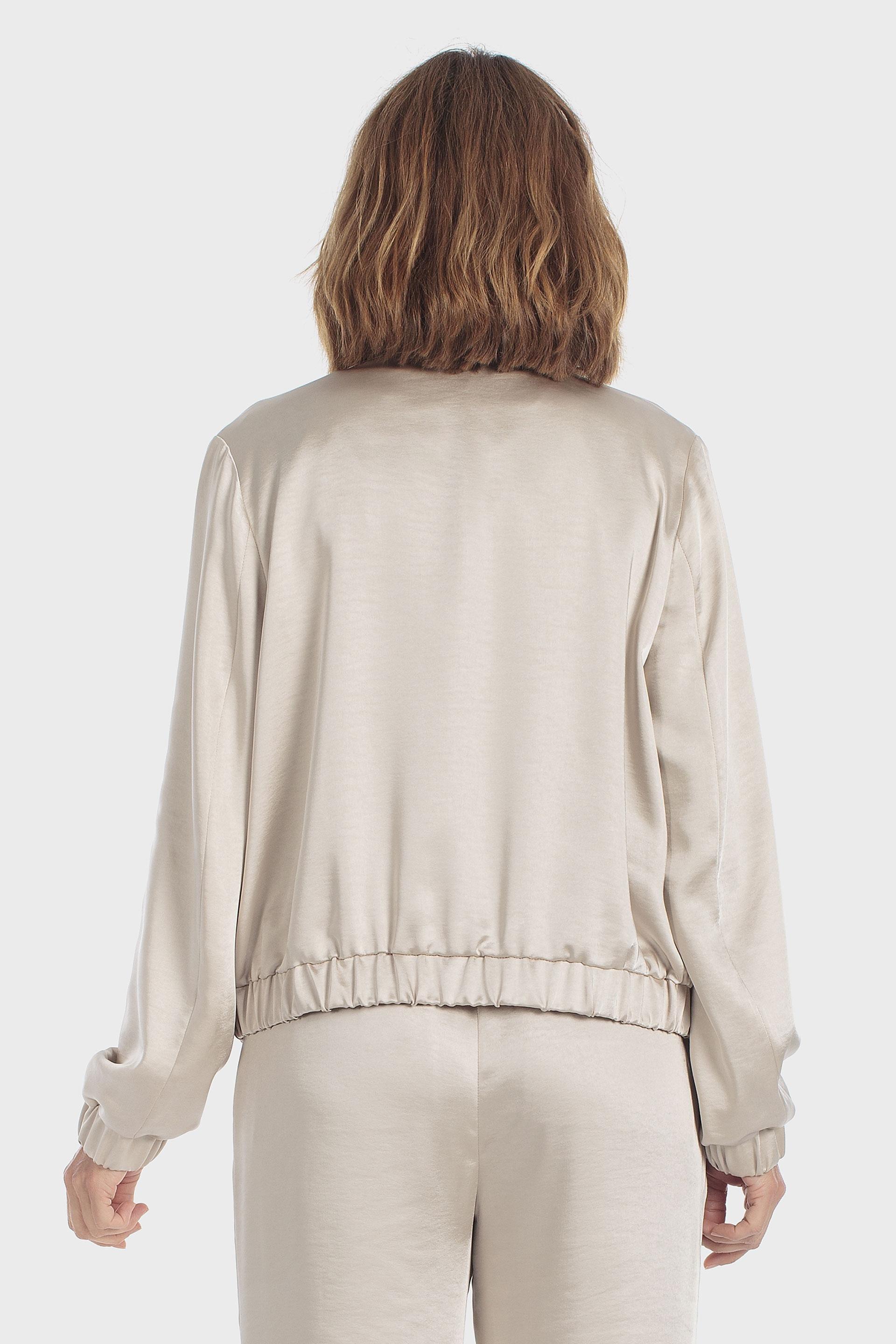 Lightweight Zip Bomber Jacket Beige, Beige, large image number 2