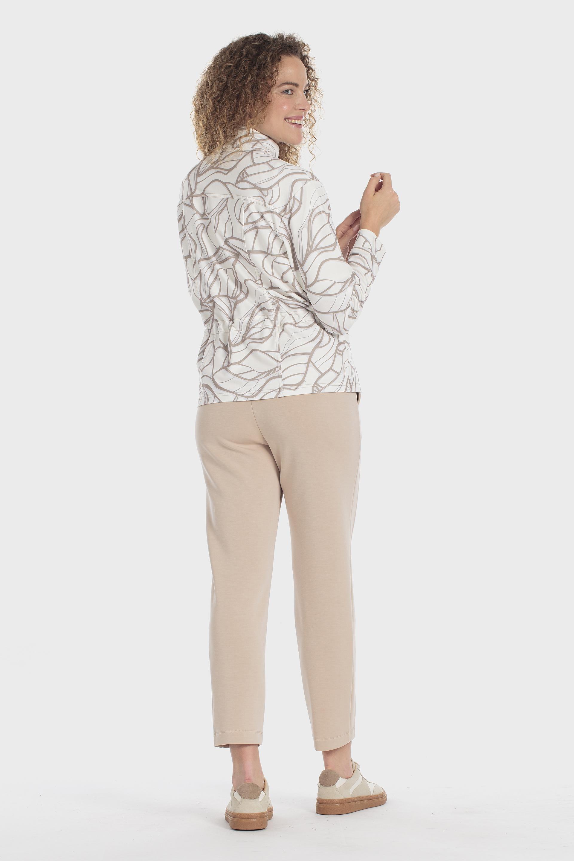 Printed Drawstring Sports Jacket Beige, Beige, large image number 3