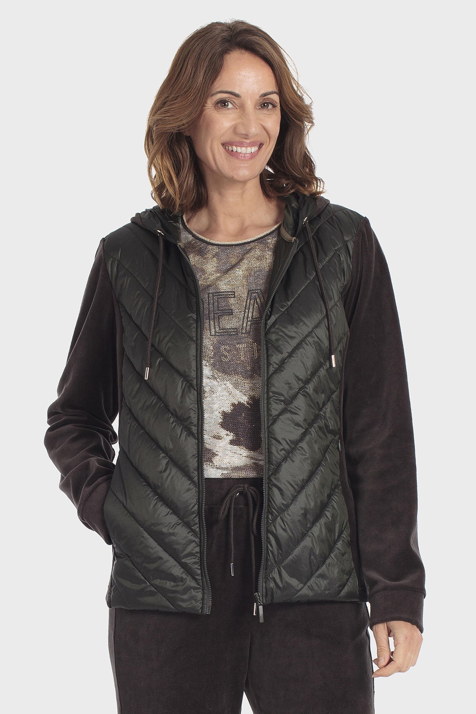 Padded jacket, WOMEN, Green Dark Khaki, medium