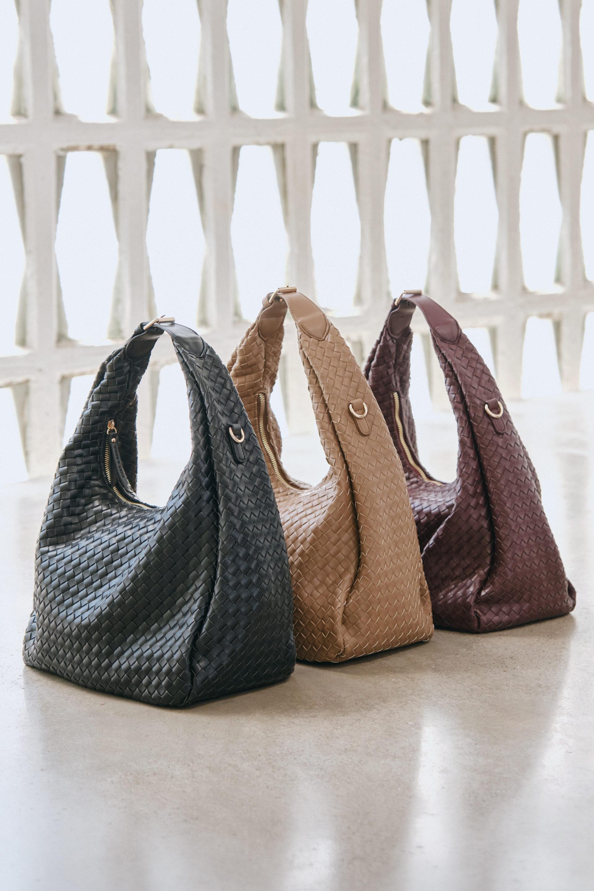Braided Hobo Bag Beige, Beige Camel, large image number 2