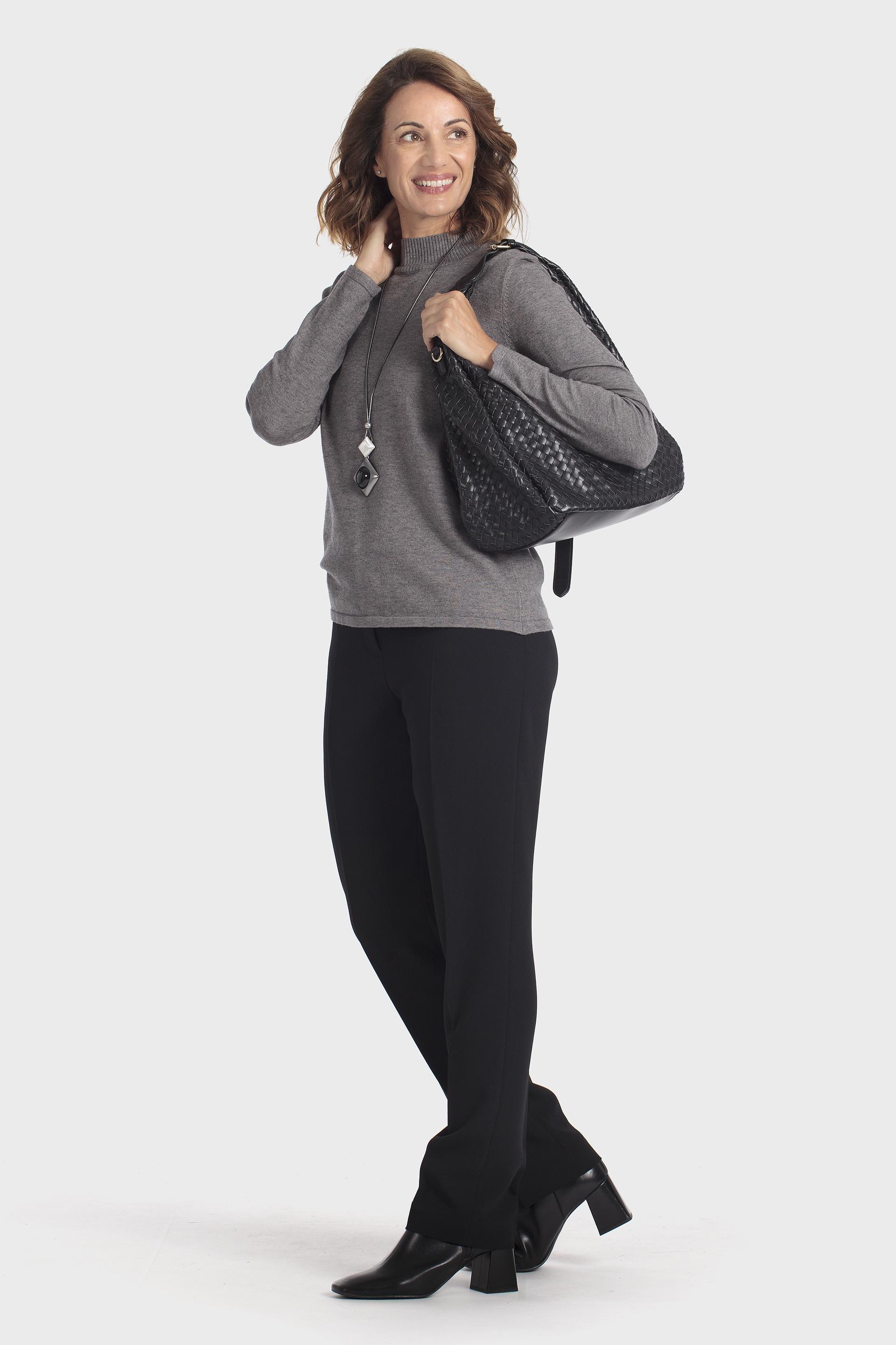 Black Hobo Bag, Black, medium