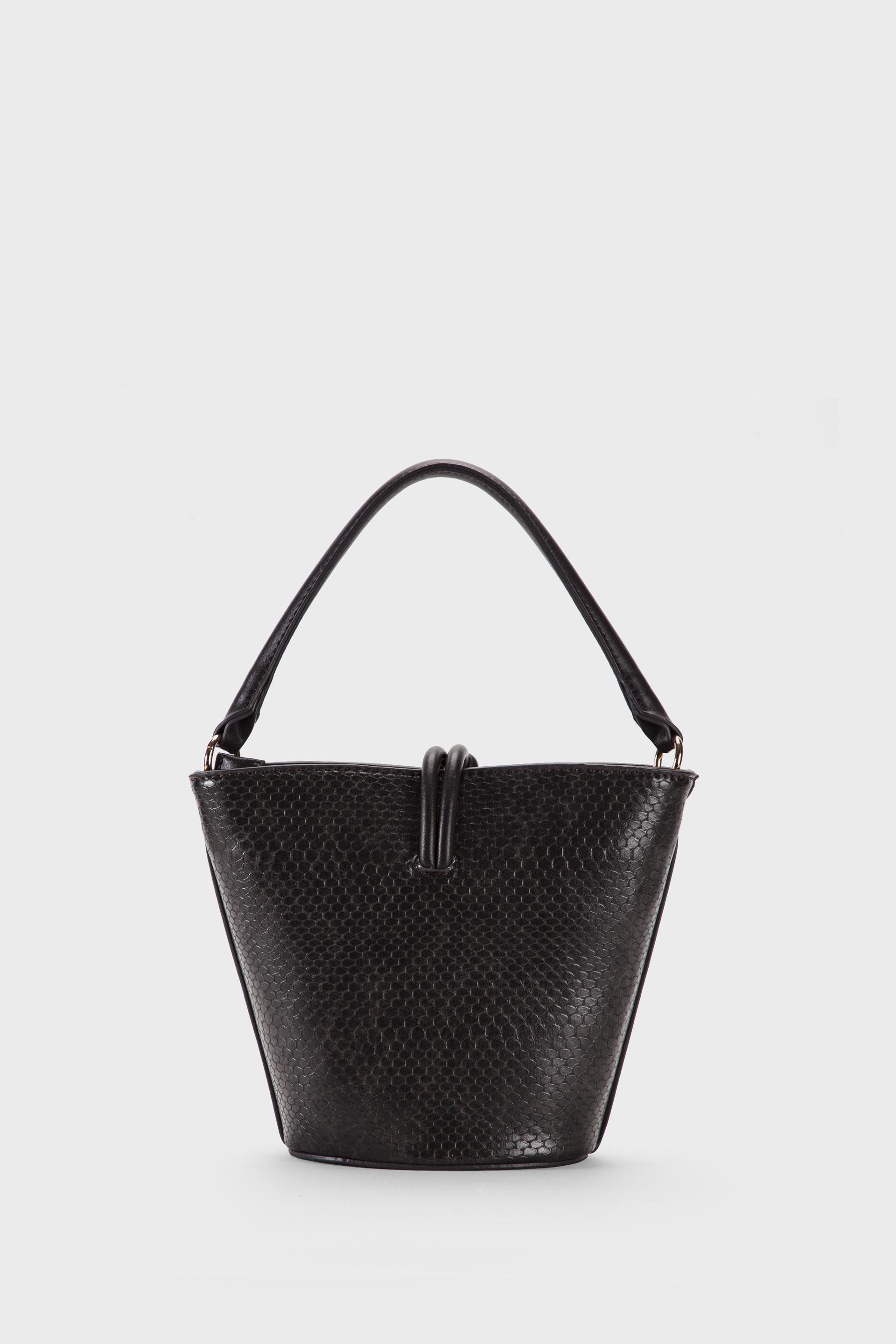 Snake Print Bucket Bag Brown, Brown Chocolate, large image number 2
