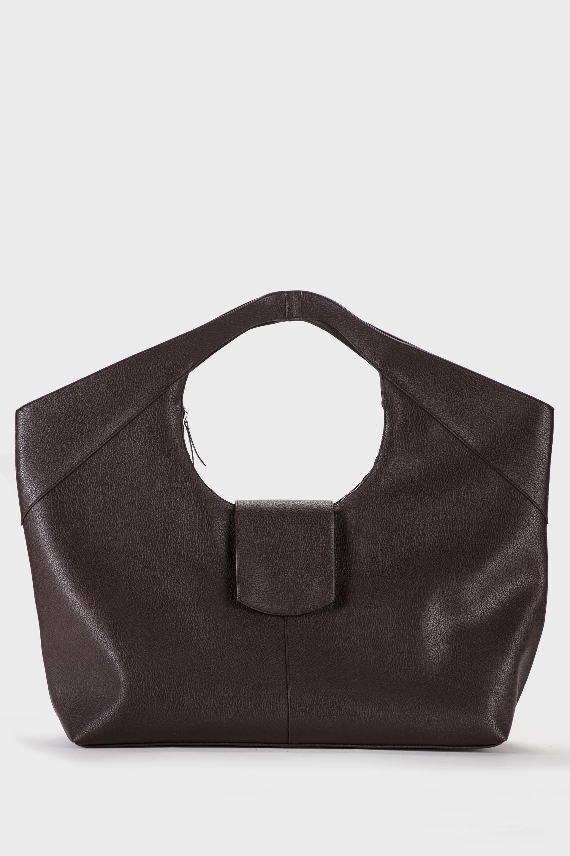 Short Handle Bag Brown, Brown Chocolate, large image number 1