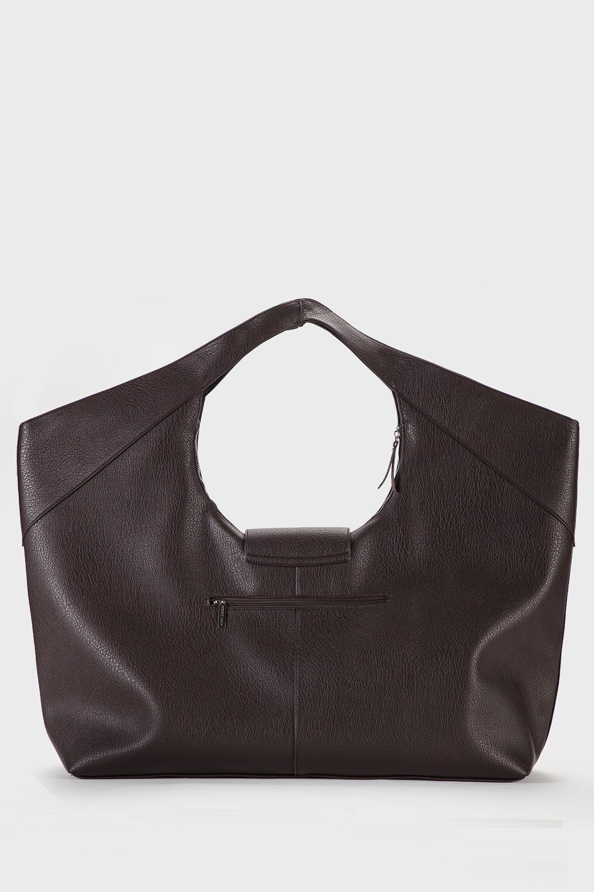 Short Handle Bag Brown, Brown Chocolate, large image number 2